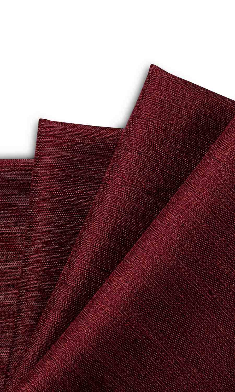 Faux Silk Home Textile Fabric Material Sample (Burgundy)
