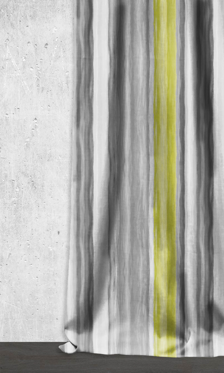Dimout Striped Window Treatments Fabric Sample (Pear Green/ Grey)