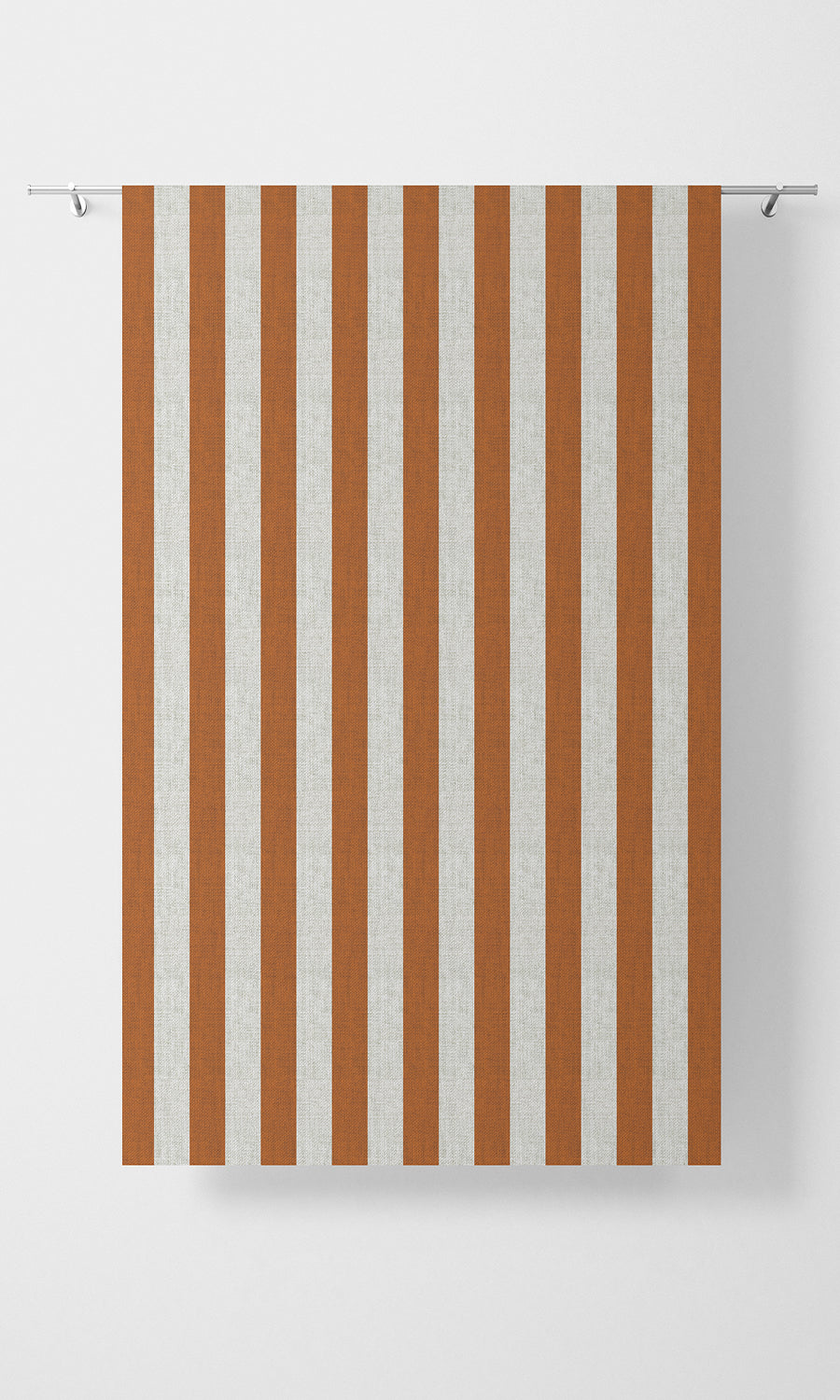 Modern Striped Home Textile Fabric Material Sample (Burnt Orange/ White)