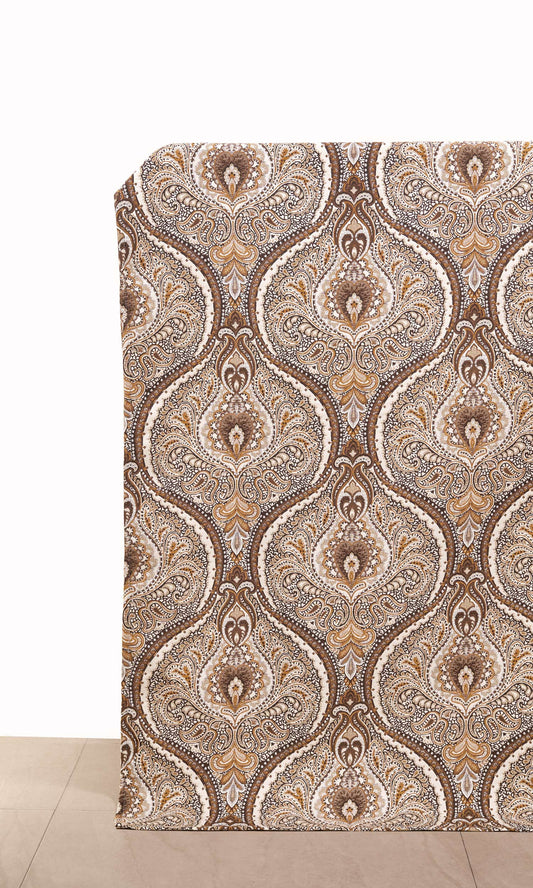 Damask Drapery (Brown/ Yellow/ Umber)