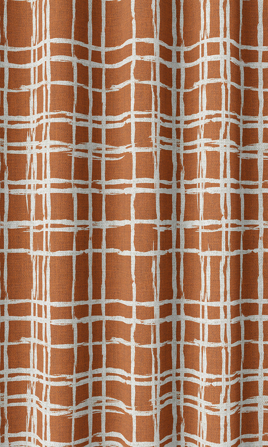 Abstract Patterned Curtains (Orange/ White)