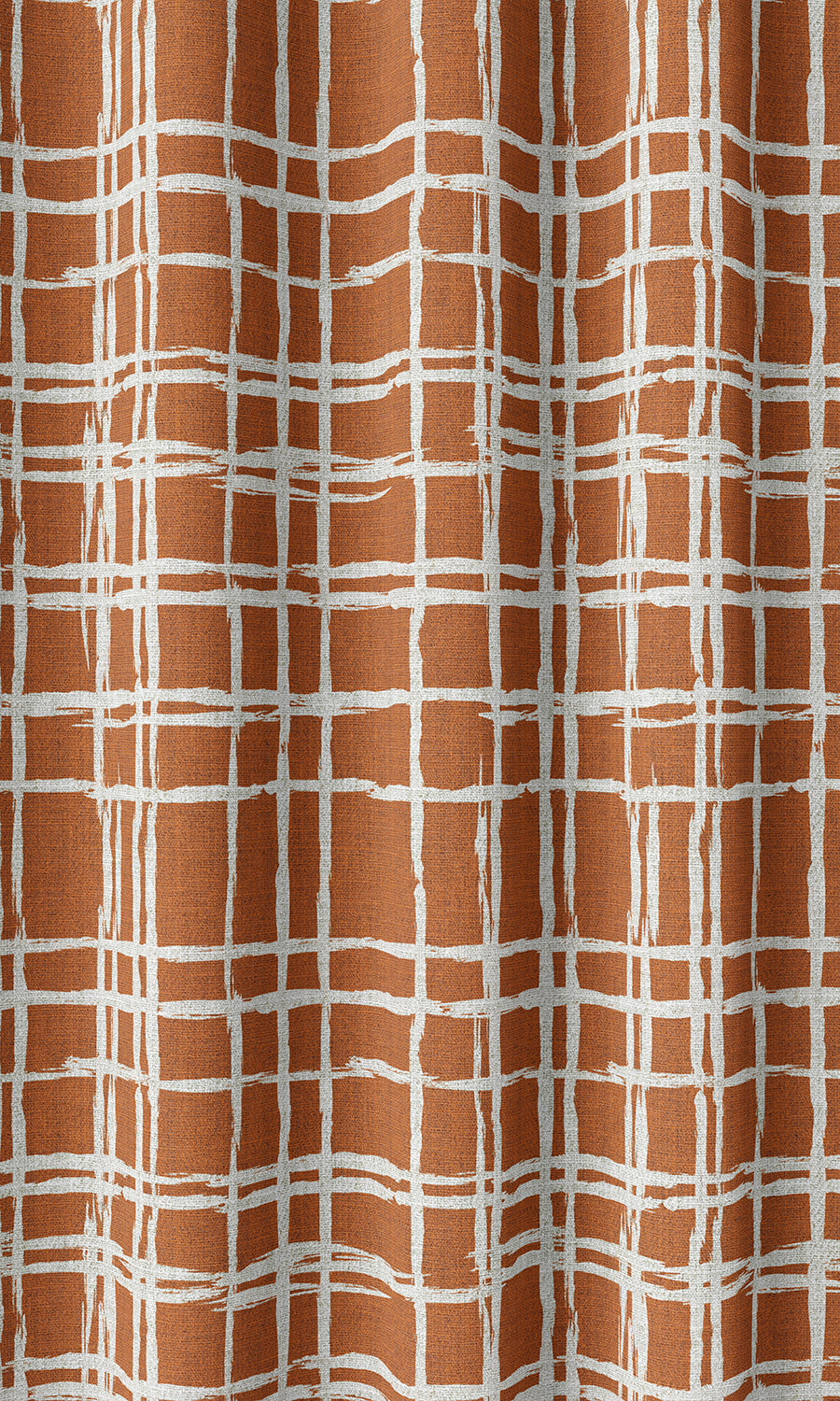 Abstract Patterned Home Décor Fabric Sample (Orange/ White)