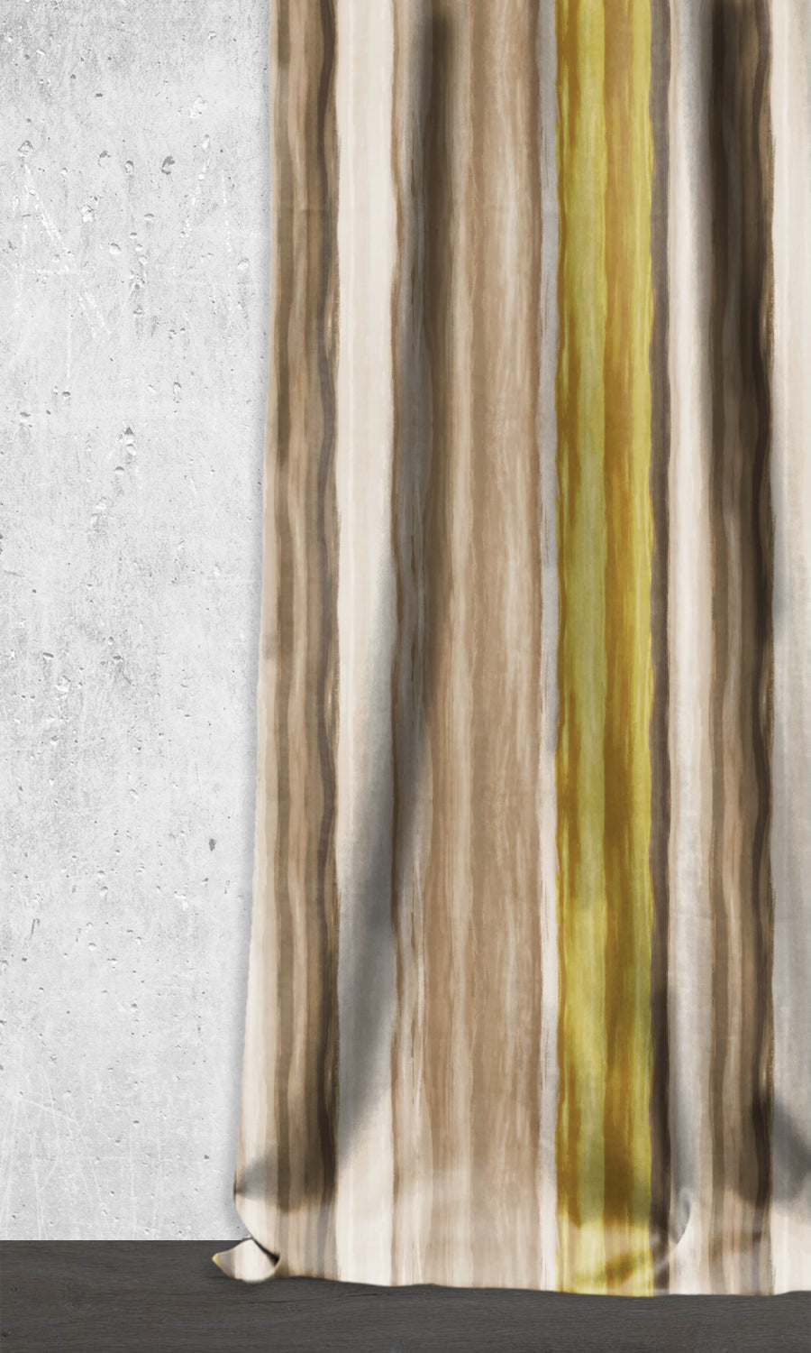 Room Darkening Striped Window Treatments Fabric Sample (Yellow/ Brown)