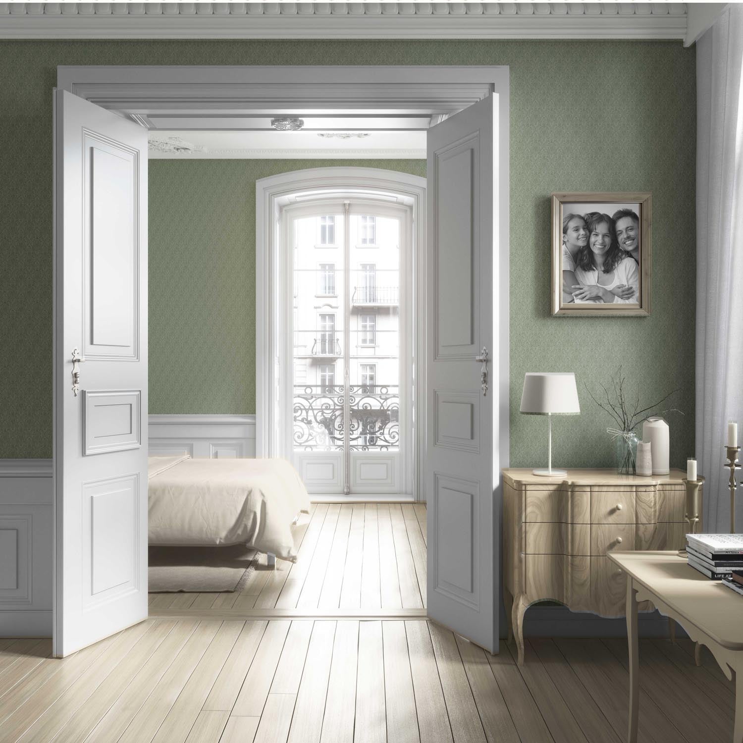 Self-Patterned Damask Floral Living Room Wallpaper (Olive Green)