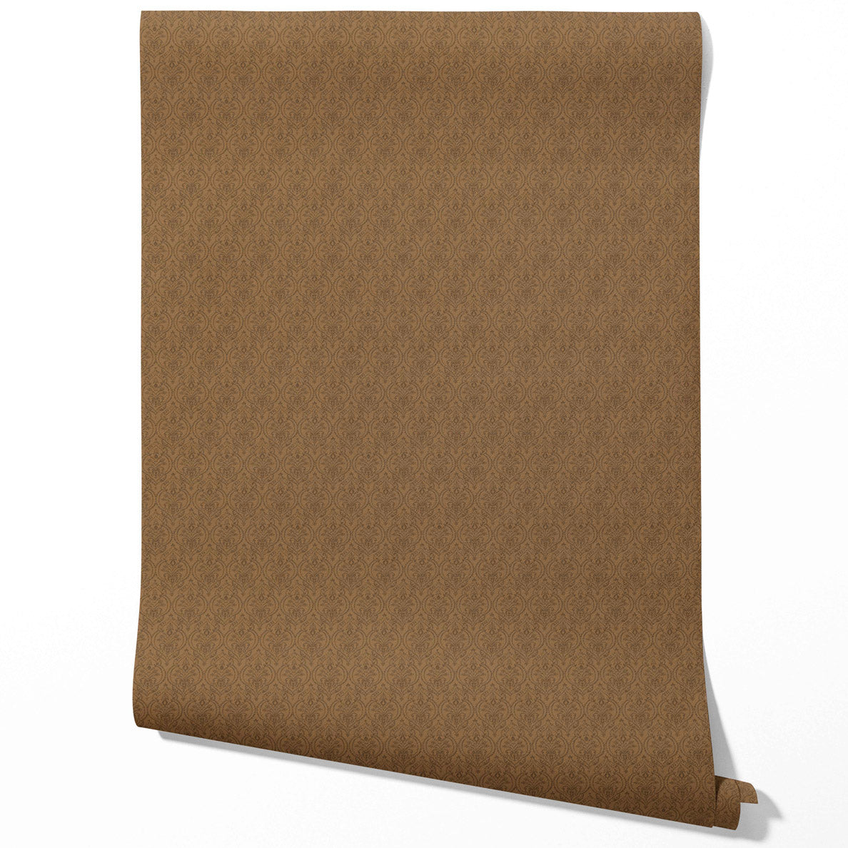 Neutral Self-Patterned Damask Floral Bathroom Wallpaper Sample (Brown/ Deep Bronze)