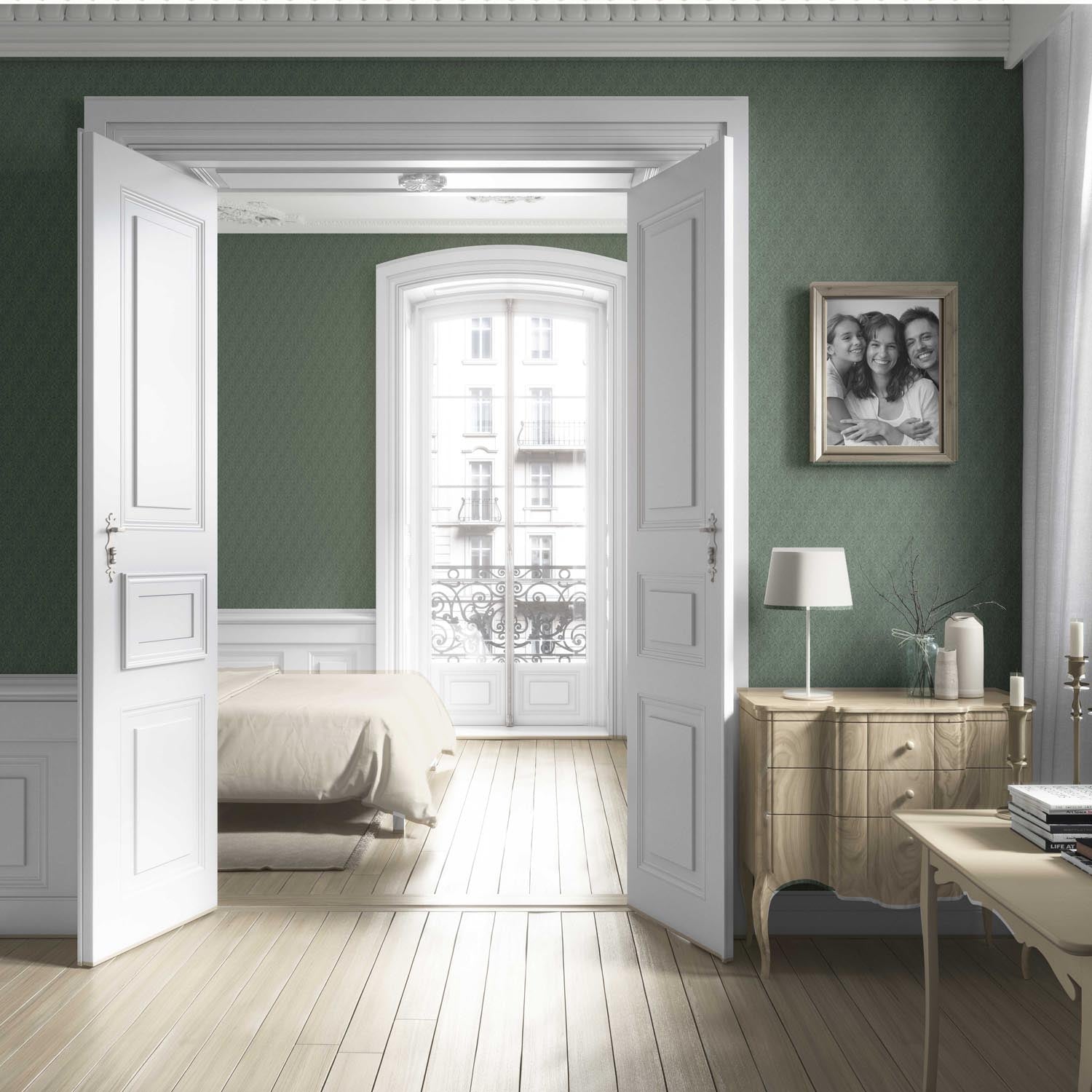 Self-Patterned Damask Floral Living Room Wallpaper (Hunter Green)