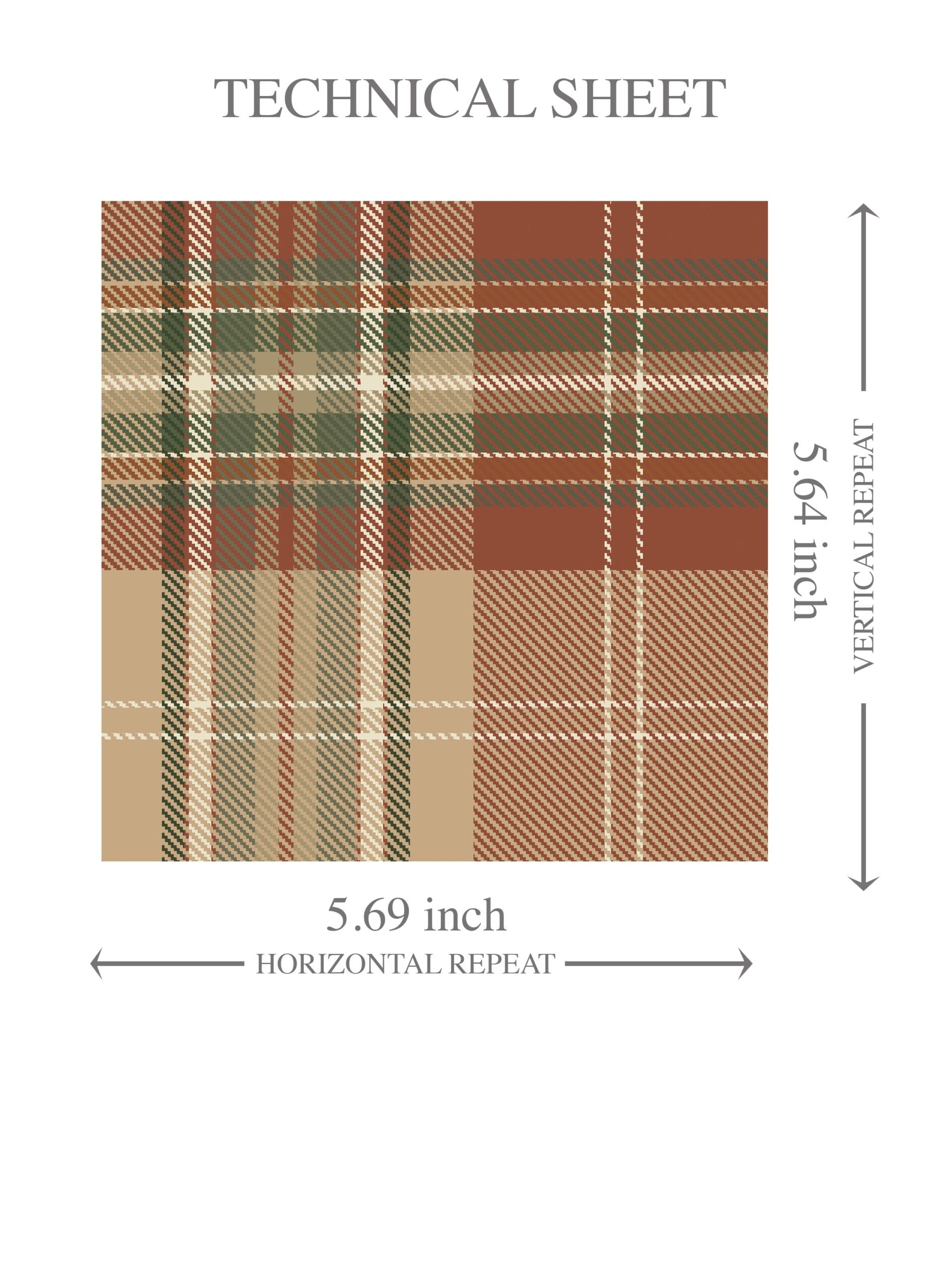 Geometric Plaid Checkered Kids Room Wallpaper Sample (Red/ Brown/ Beige/ Green)