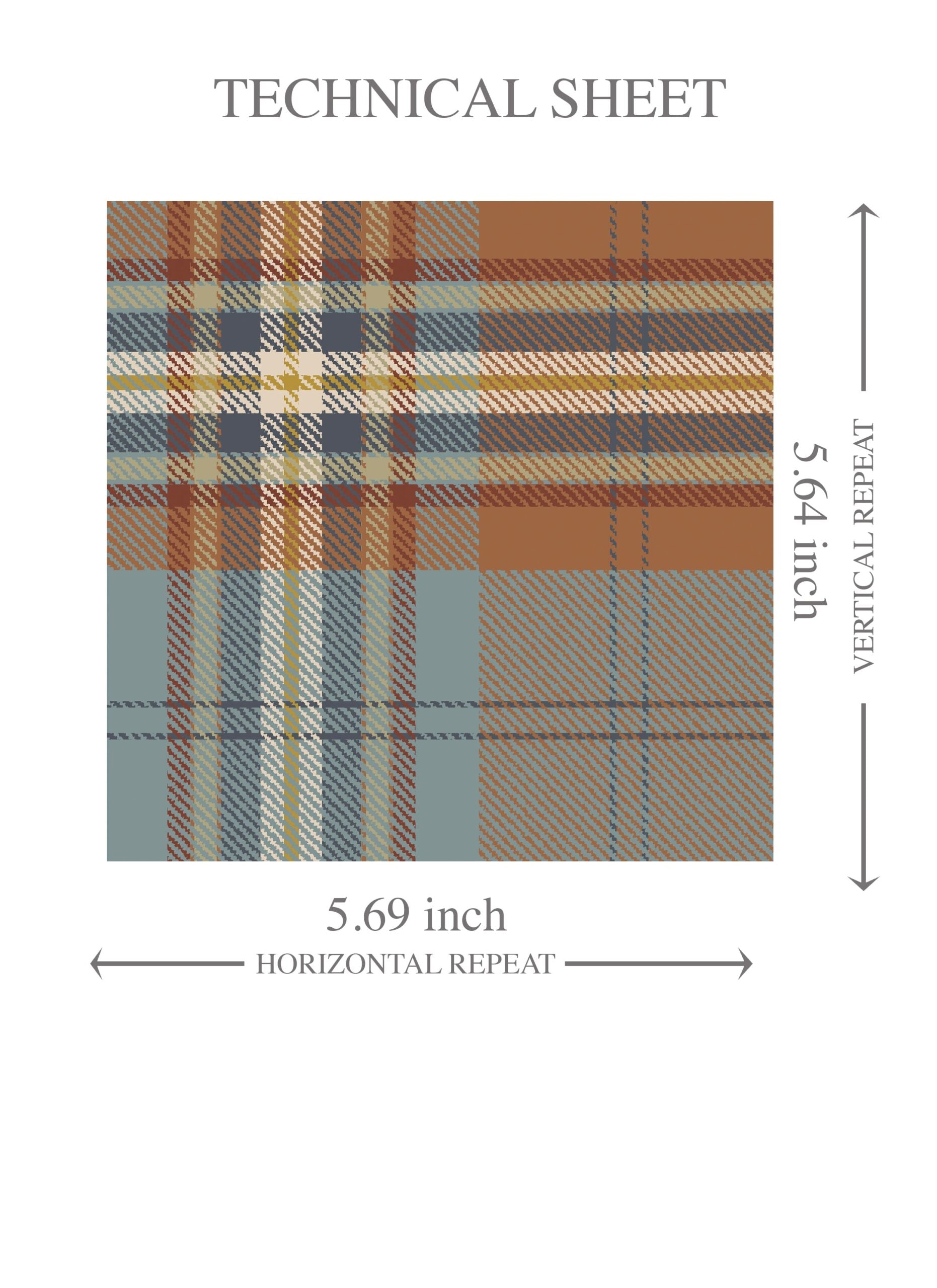 Geometric Plaid Checkered Kids Room Wallpaper (Blue/ Brown/ Red)
