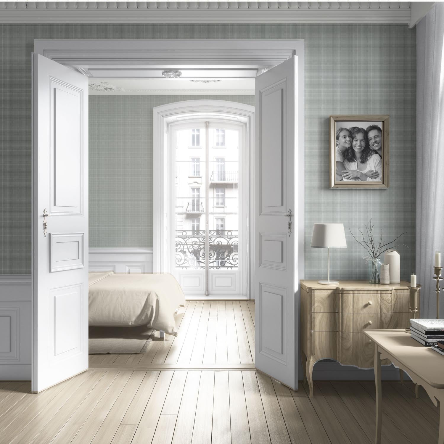 Neutral Plain/ Textured Check Living Room Wallpaper Sample (Sage Gray)