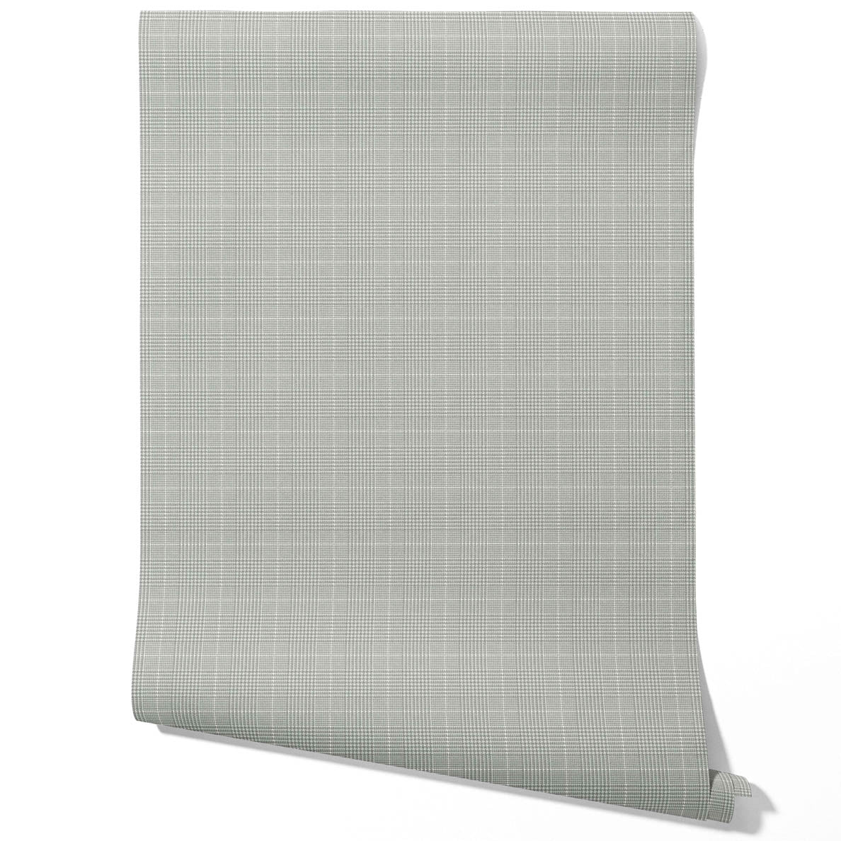 Neutral Plain/ Textured Check Bathroom Wallpaper Sample (Sage Gray)