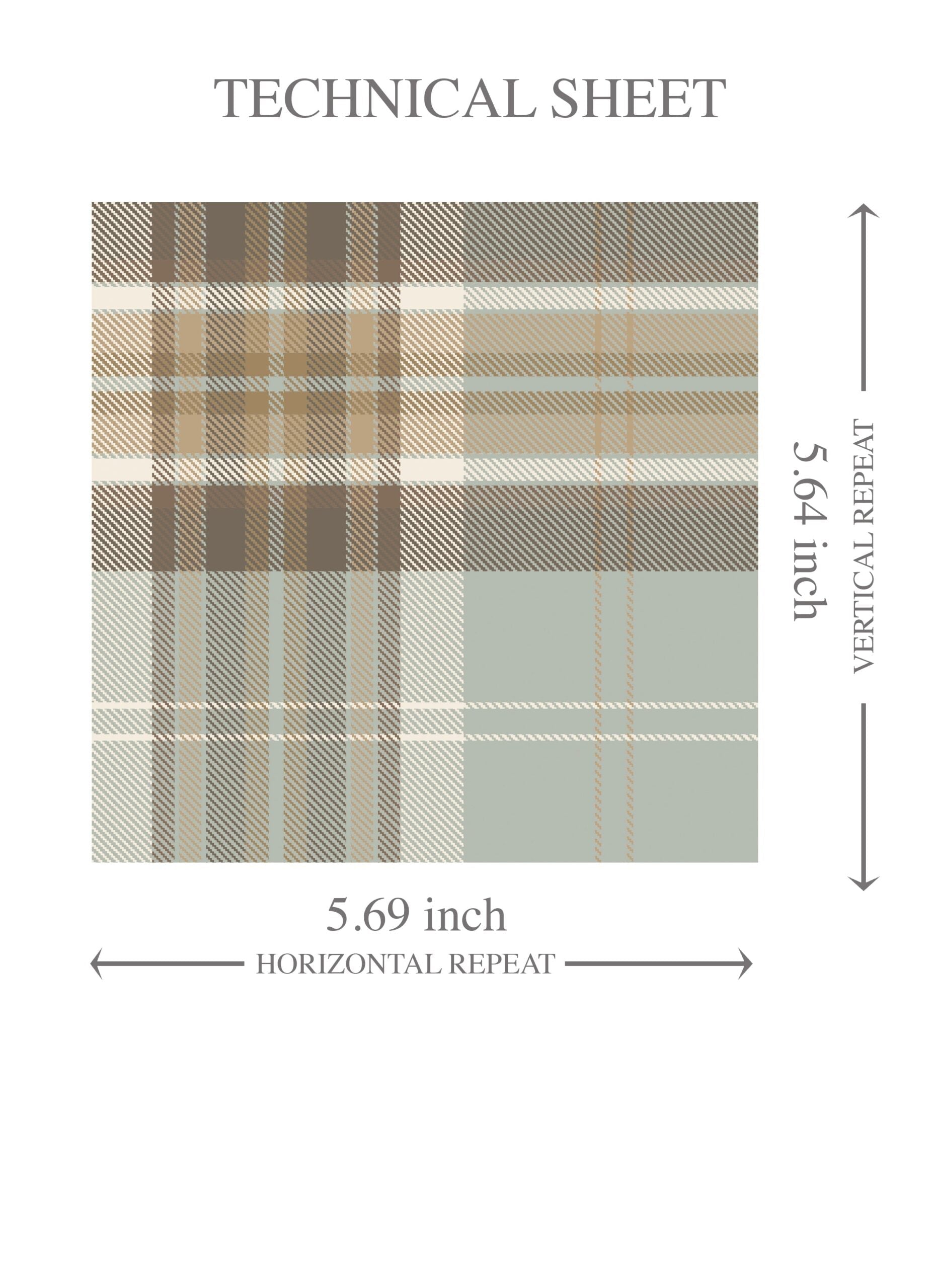 Geometric Plaid Checkered Kids Room Wallpaper Sample (Gray-Green/ Brown/ Beige/ Cream)