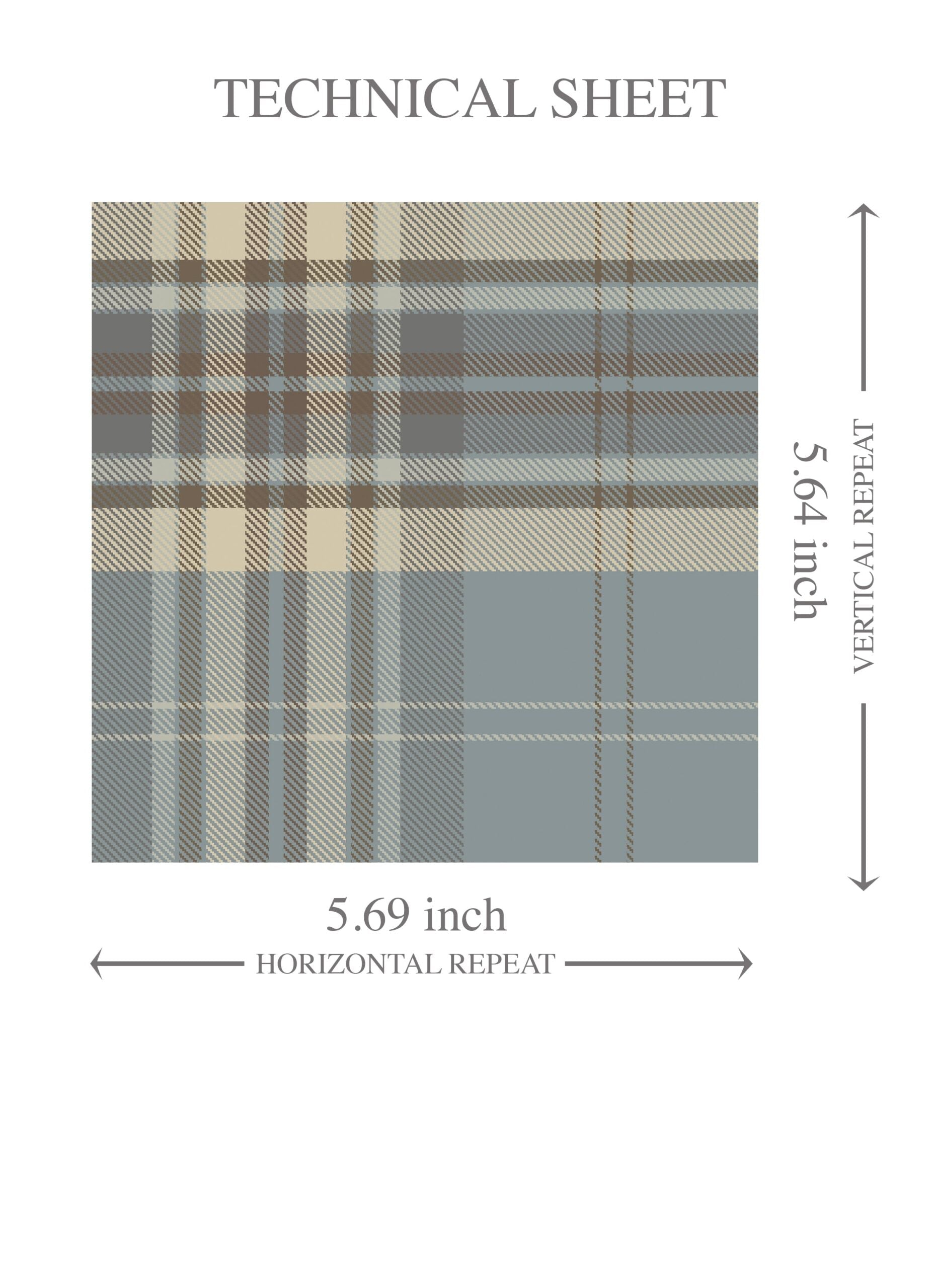 Geometric Plaid Checkered Kids Room Wallpaper Sample (Gray/ Blue/ Beige/ Brown)