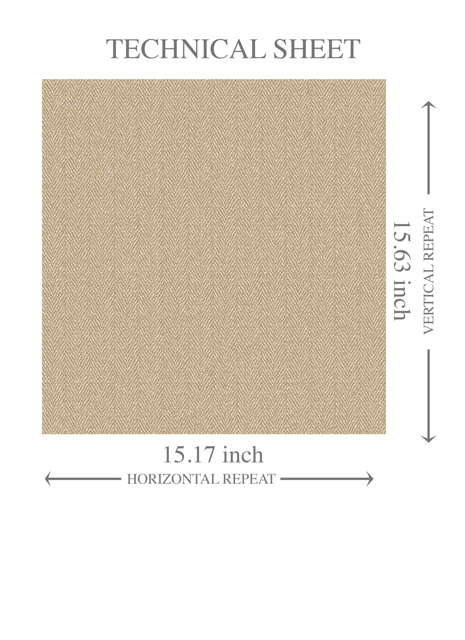 Neutral Herringbone Textured Kids Room Wallpaper Sample (Gold Beige/ Khaki)