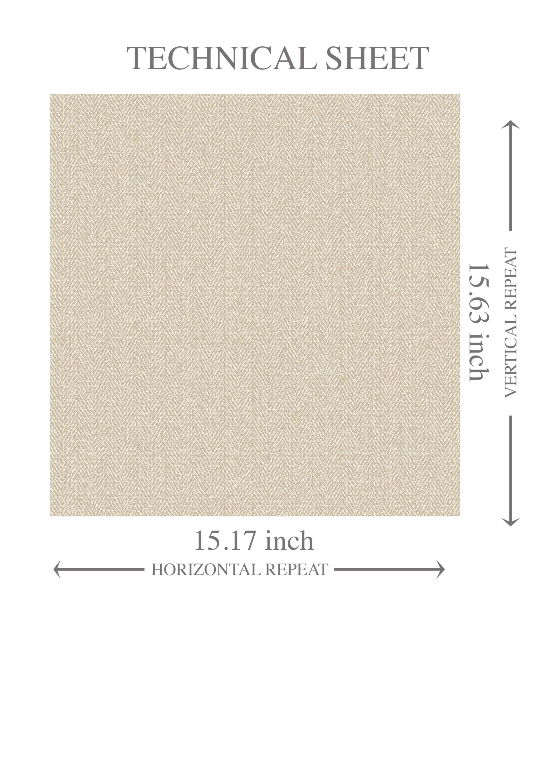 Neutral Herringbone Textured Kids Room Wallpaper Sample (Light Beige)