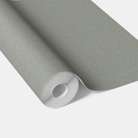 Neutral Herringbone Textured Traditional Wallpaper (Gray)