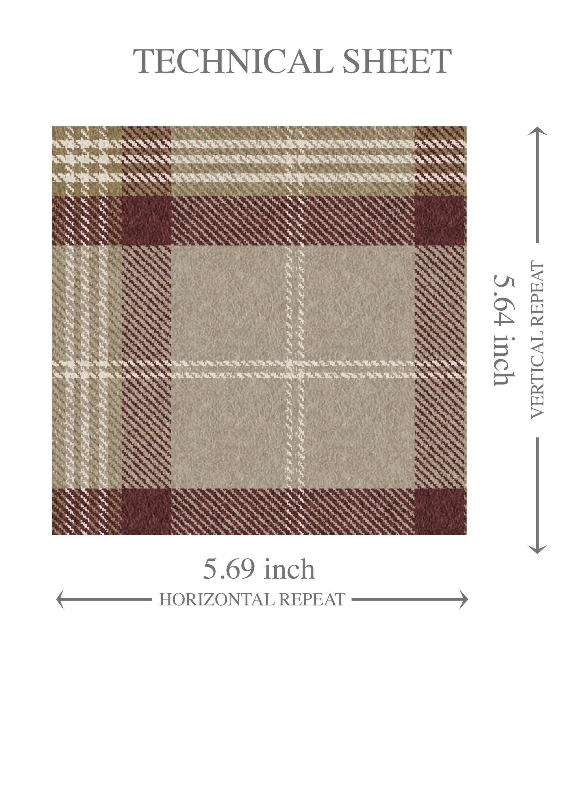 Geometric Plaid Checkered Kids Room Wallpaper Sample (Brown/ Maroon/ Beige)