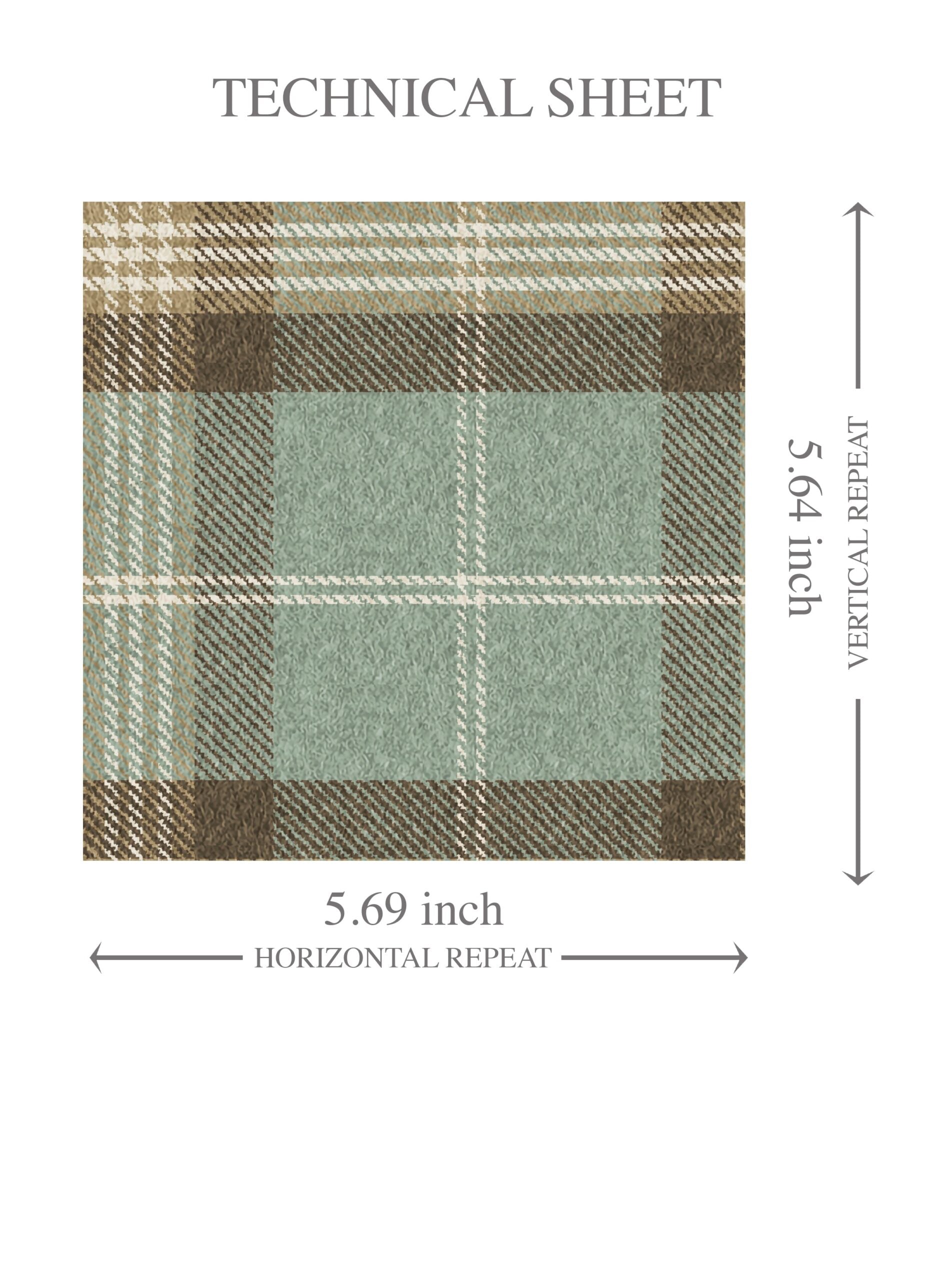 Geometric Plaid Checkered Kids Room Wallpaper (Green/ Brown/ Beige)