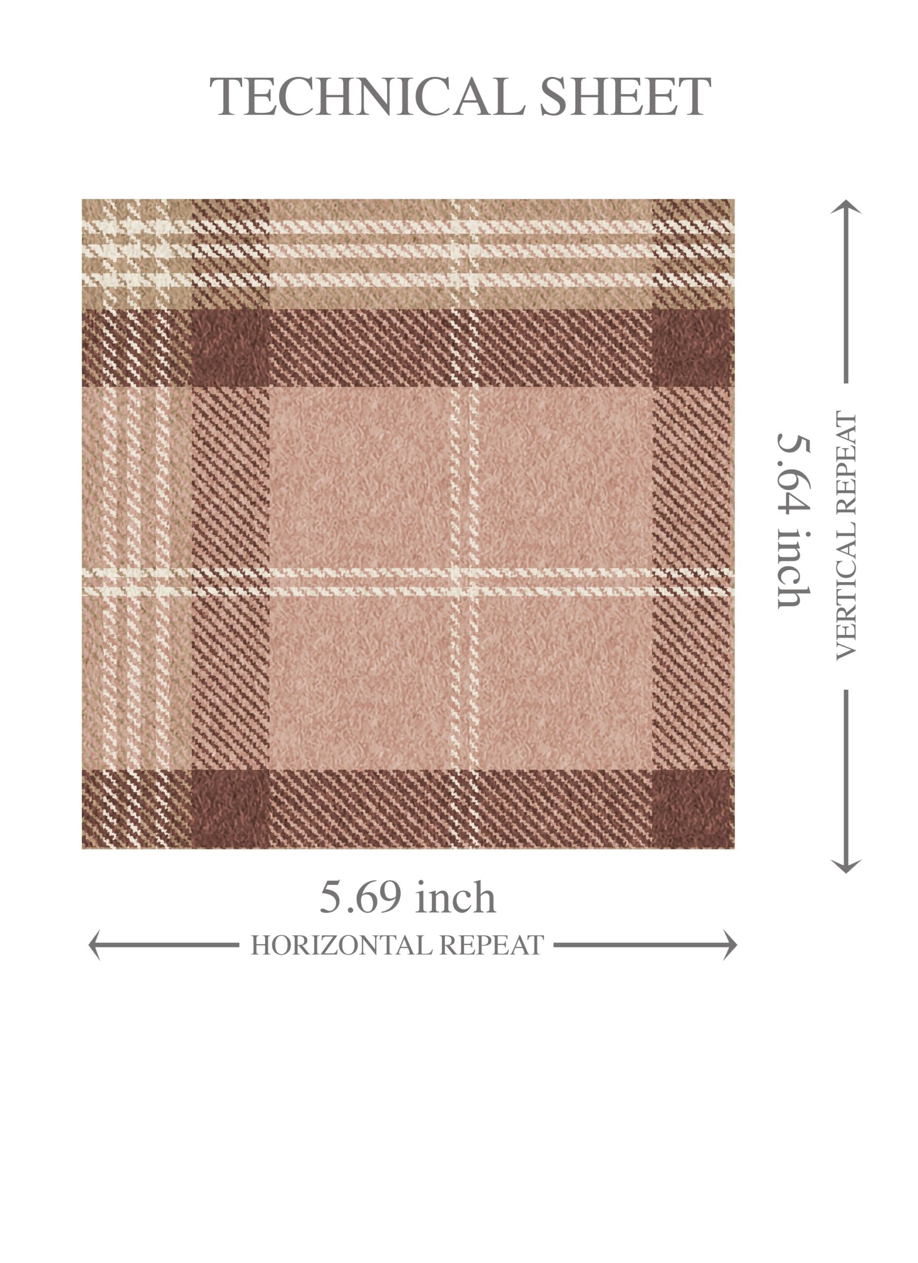 Geometric Plaid Checkered Kids Room Wallpaper Sample (Blush Rose Pink/ Brown/ Beige)