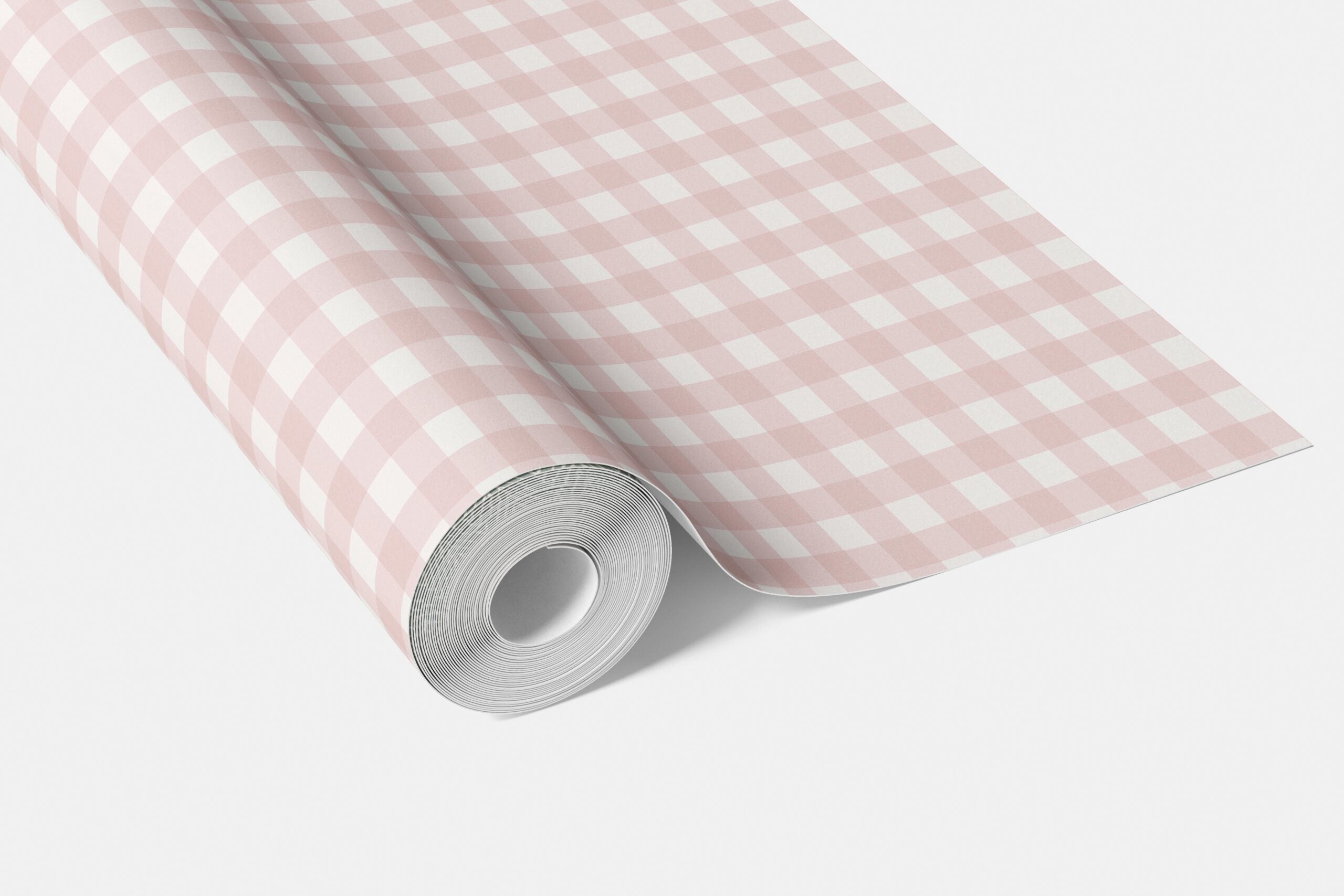 Geometric Gingham Checkered Living Room Wallpaper (Pink)