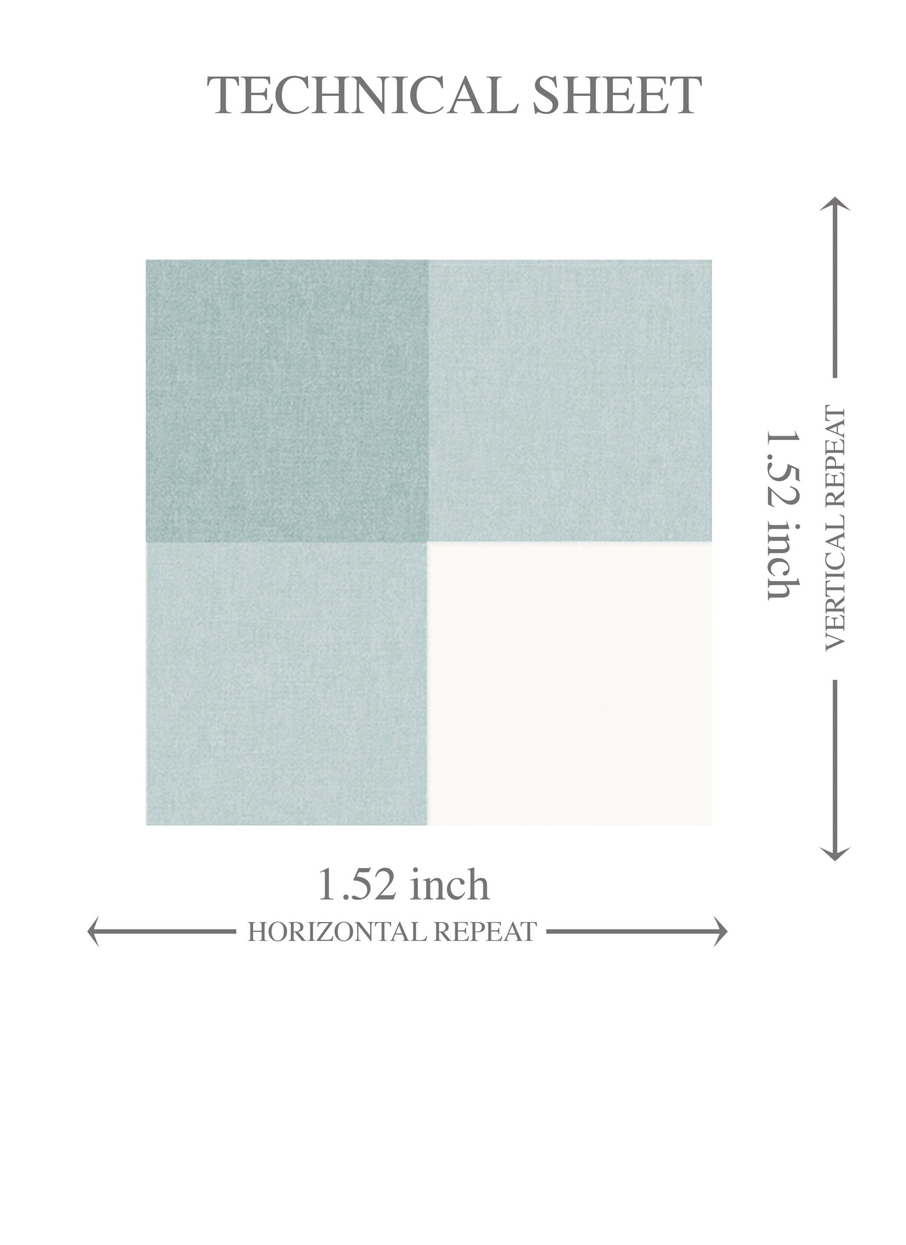 Geometric Gingham Checkered Kids Room Wallpaper (Seaglass Blue)