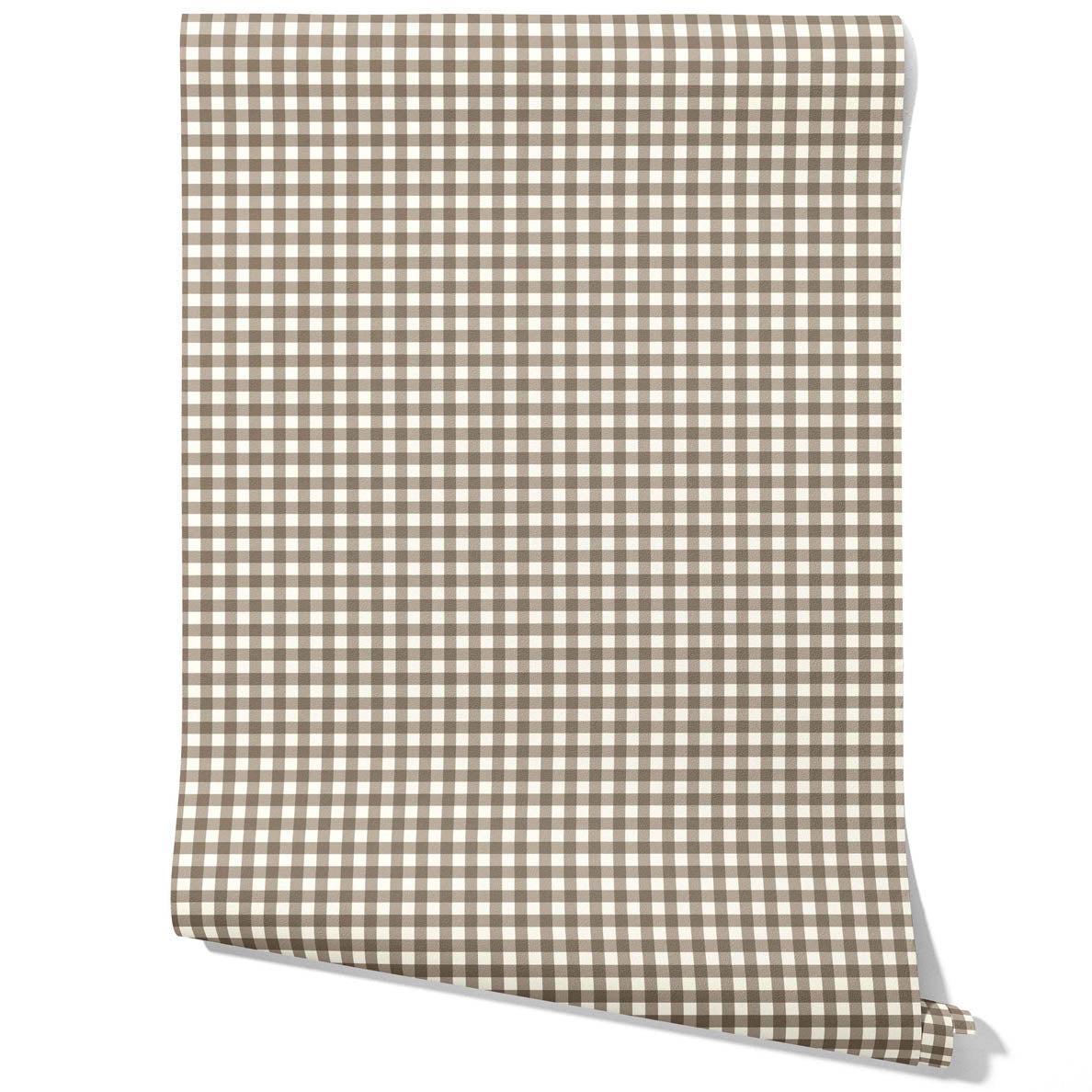 Neutral Geometric Gingham Checkered Traditional Wallpaper Sample (Brown/ Taupe)
