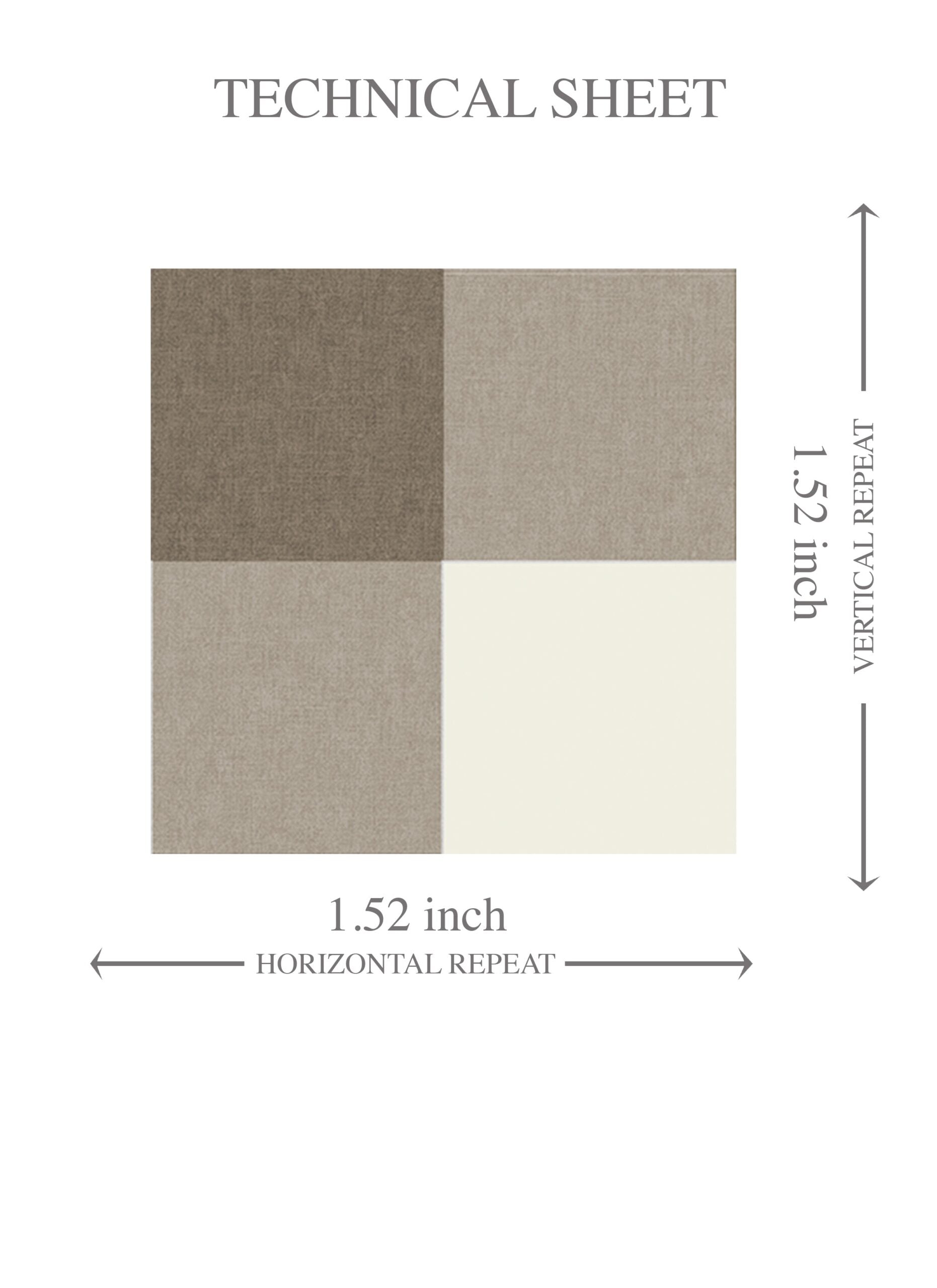 Neutral Geometric Gingham Checkered Kids Room Wallpaper Sample (Brown/ Taupe)
