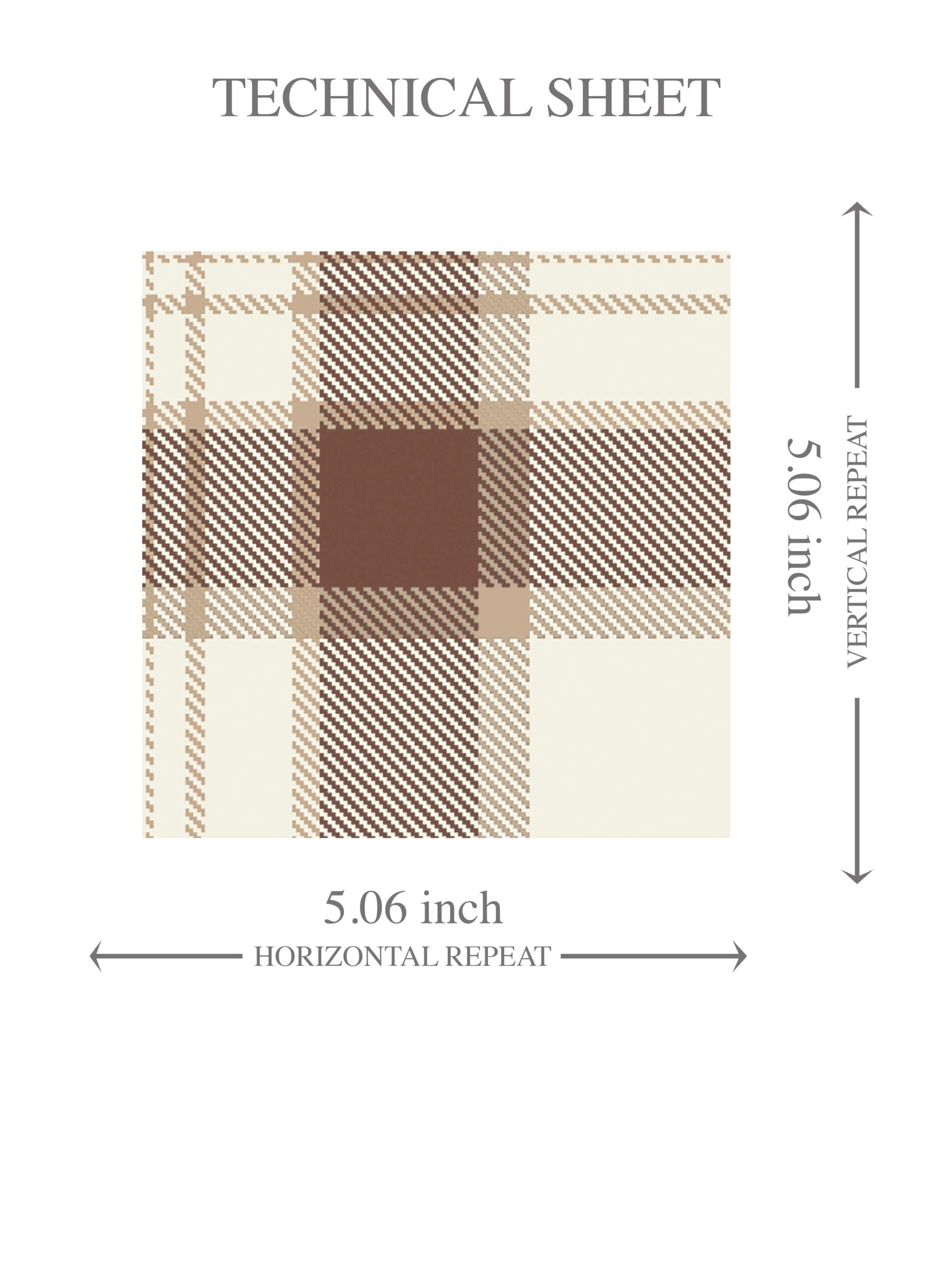 Neutral Geometric Plaid Checkered Kids Room Wallpaper Sample (Brown/ Off-White)