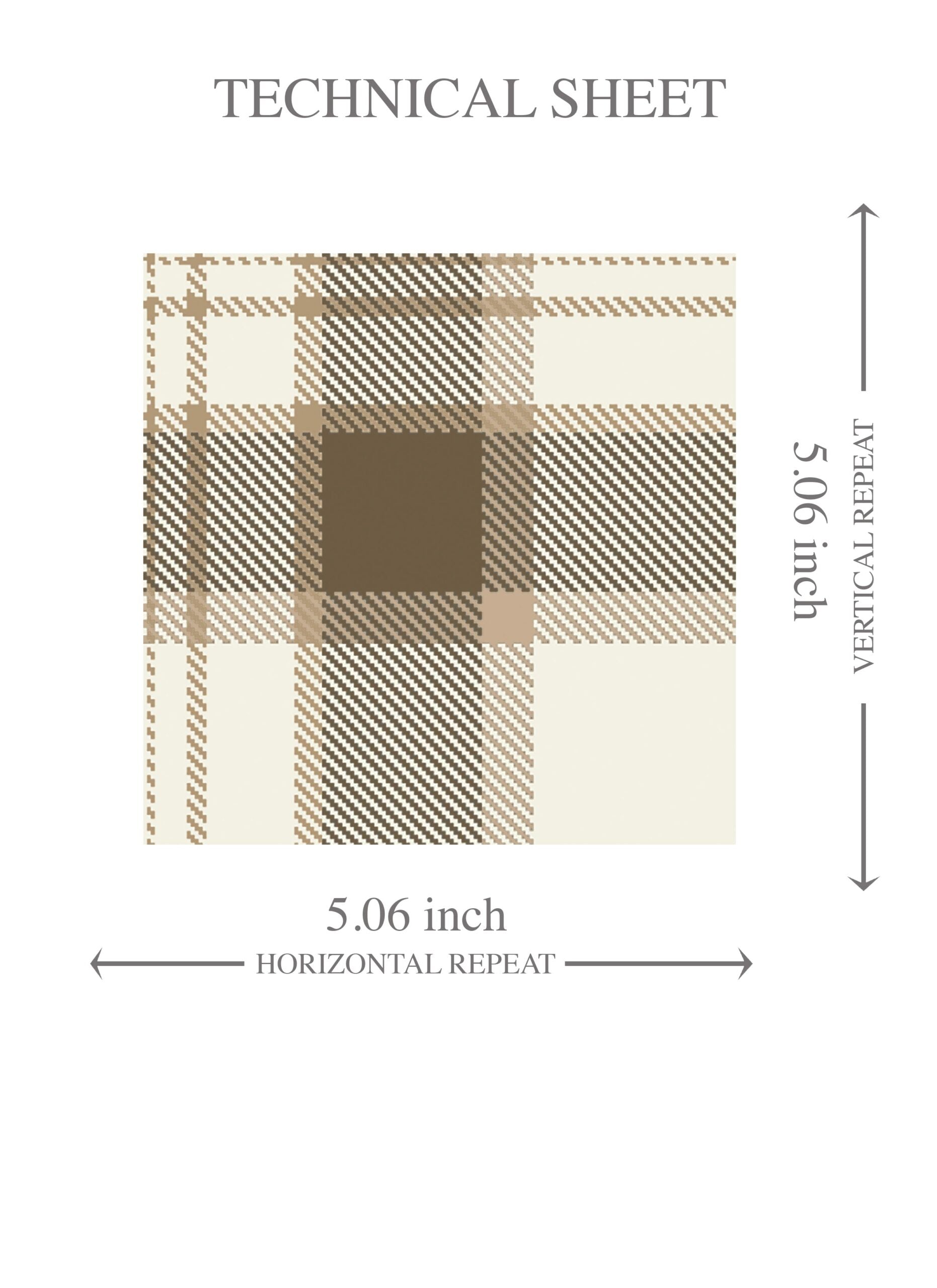 Neutral Geometric Plaid Checkered Kids Room Wallpaper Sample (Mocha Brown/ Beige/ Off-White)