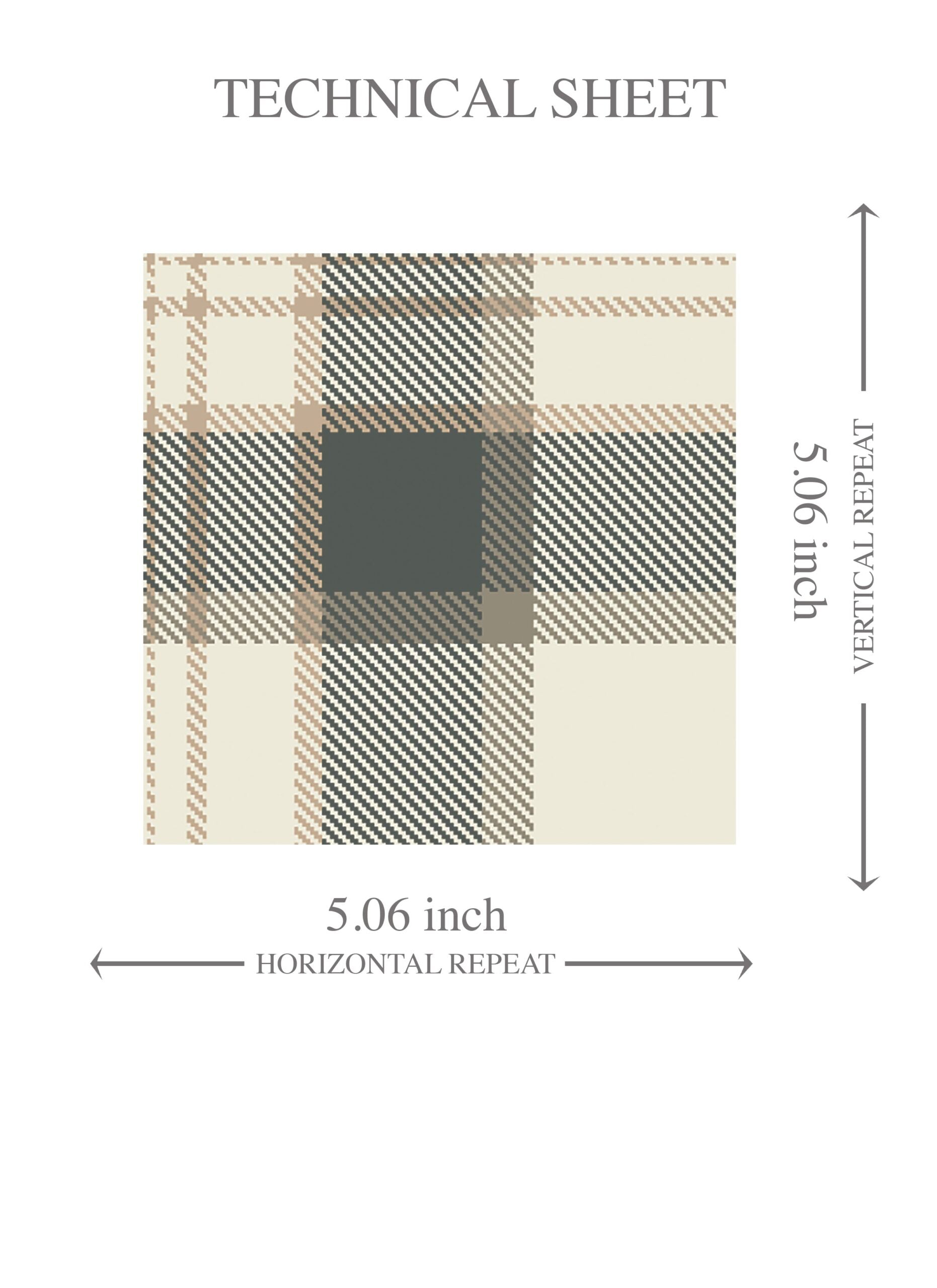 Neutral Geometric Plaid Checkered Kids Room Wallpaper Sample (Charcoal Black/ Off-White/ Beige)