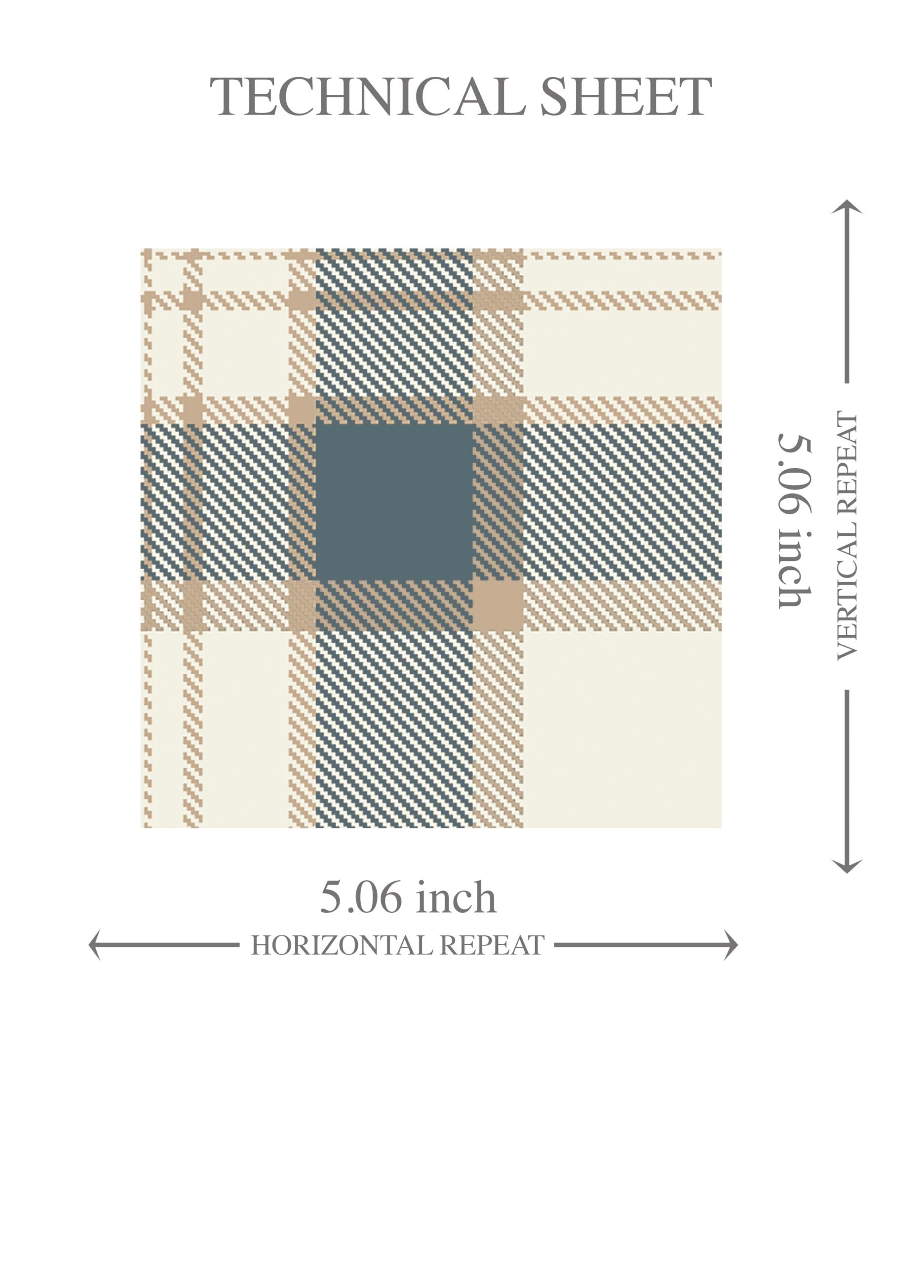 Neutral Geometric Plaid Checkered Kids Room Wallpaper Sample (Teal Blue/ Off-White/ Beige)