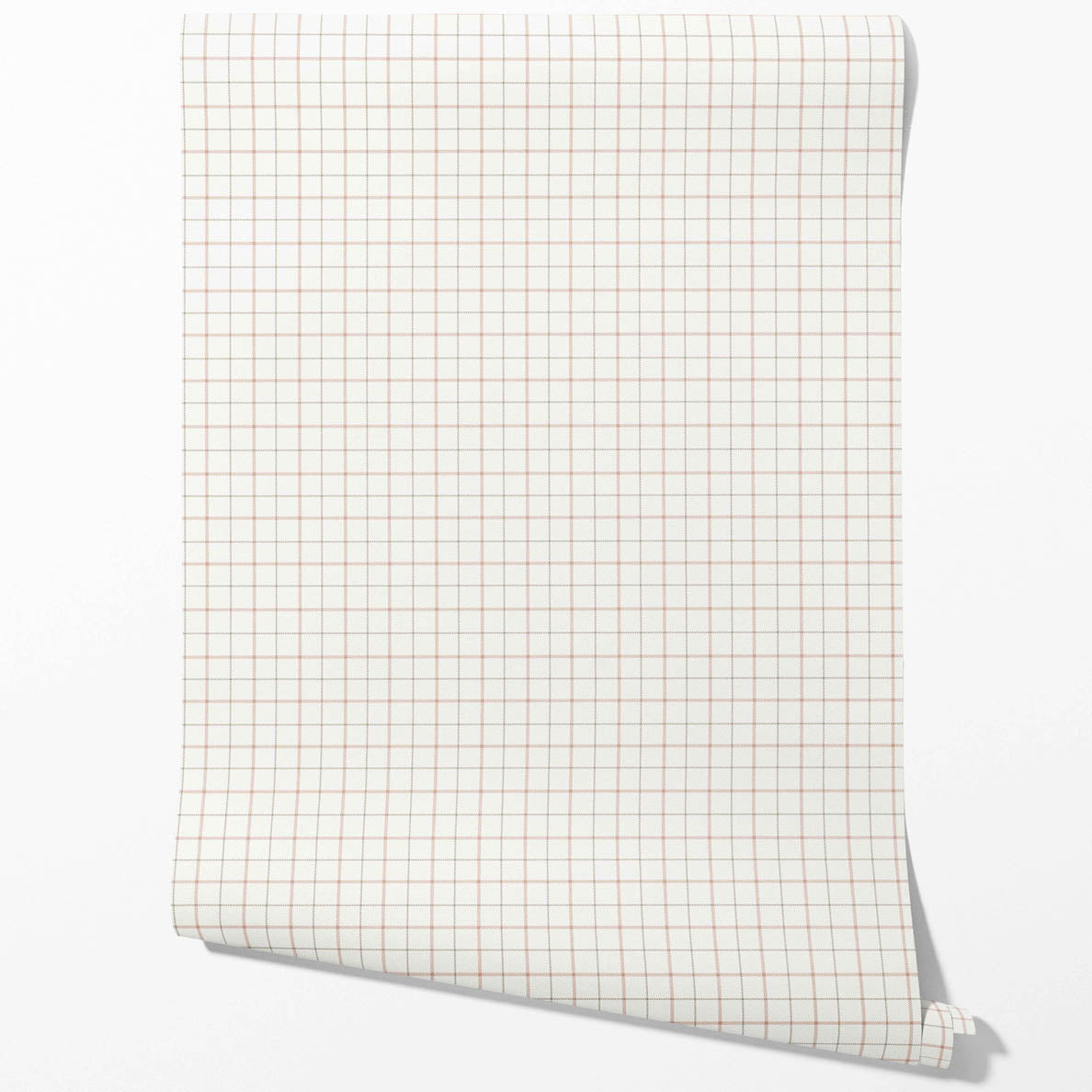 Windowpane Checkered/ Plaid Bathroom Wallpaper Sample (Pink/ White/ Taupe)