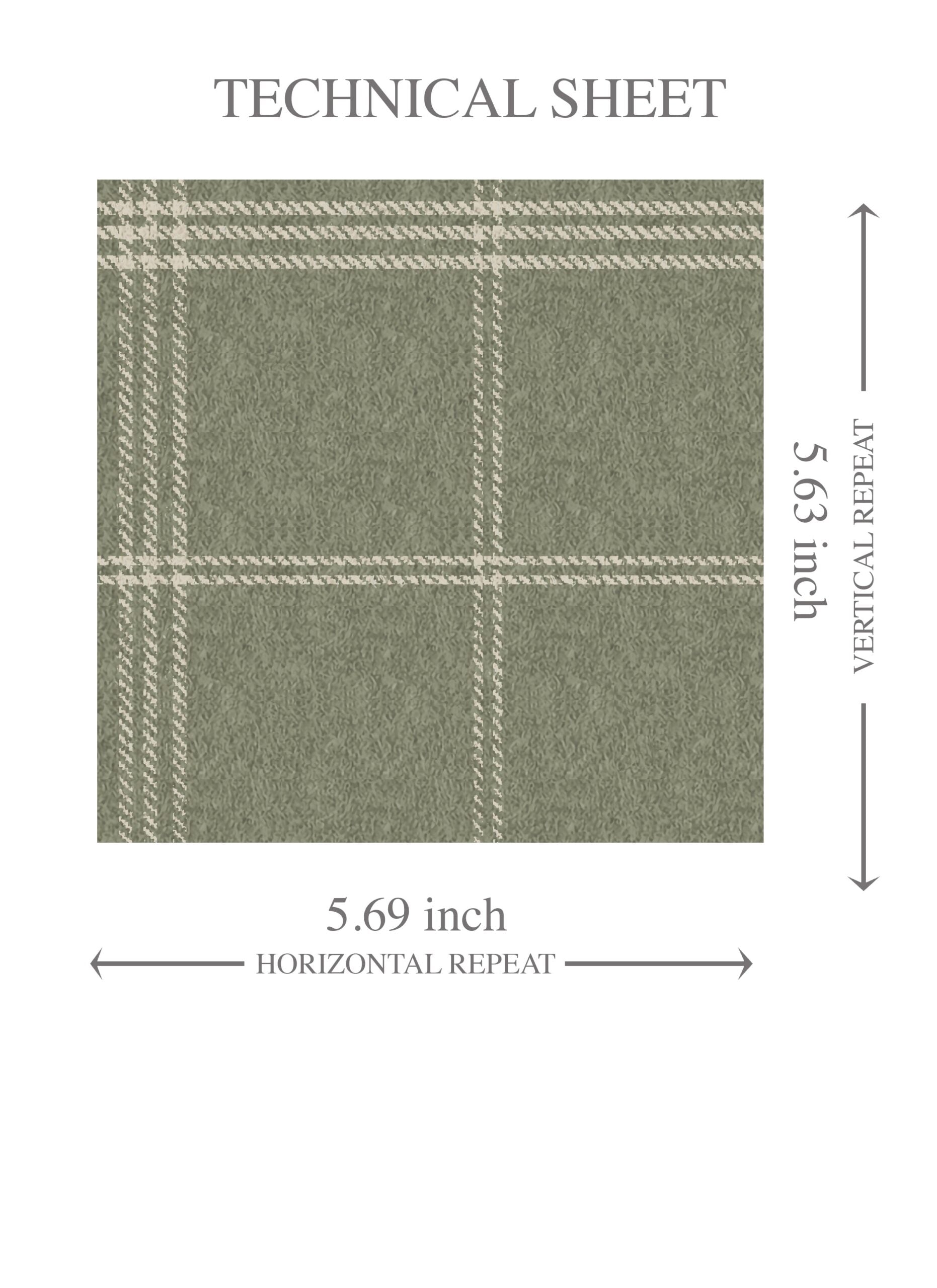 Geometric Plaid Checkered Kids Room Wallpaper Sample (Olive Green)