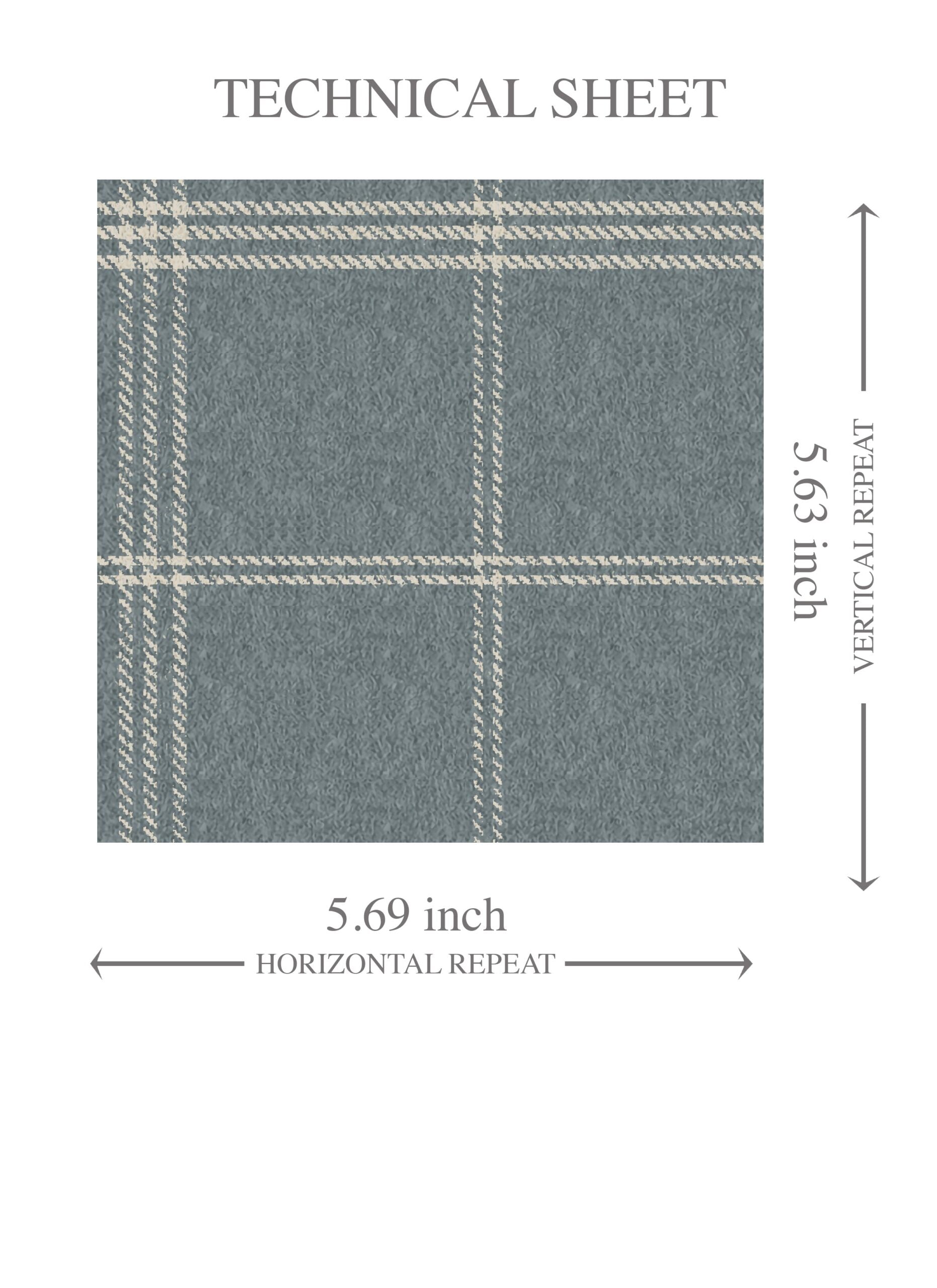 Neutral Geometric Plaid Checkered Kids Room Wallpaper Sample (Slate Blue)