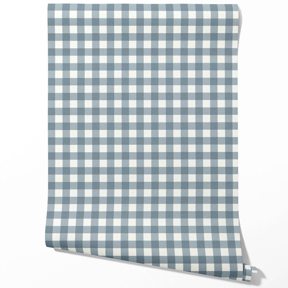 Geometric Gingham Checkered Traditional Wallpaper Sample (Navy Blue)
