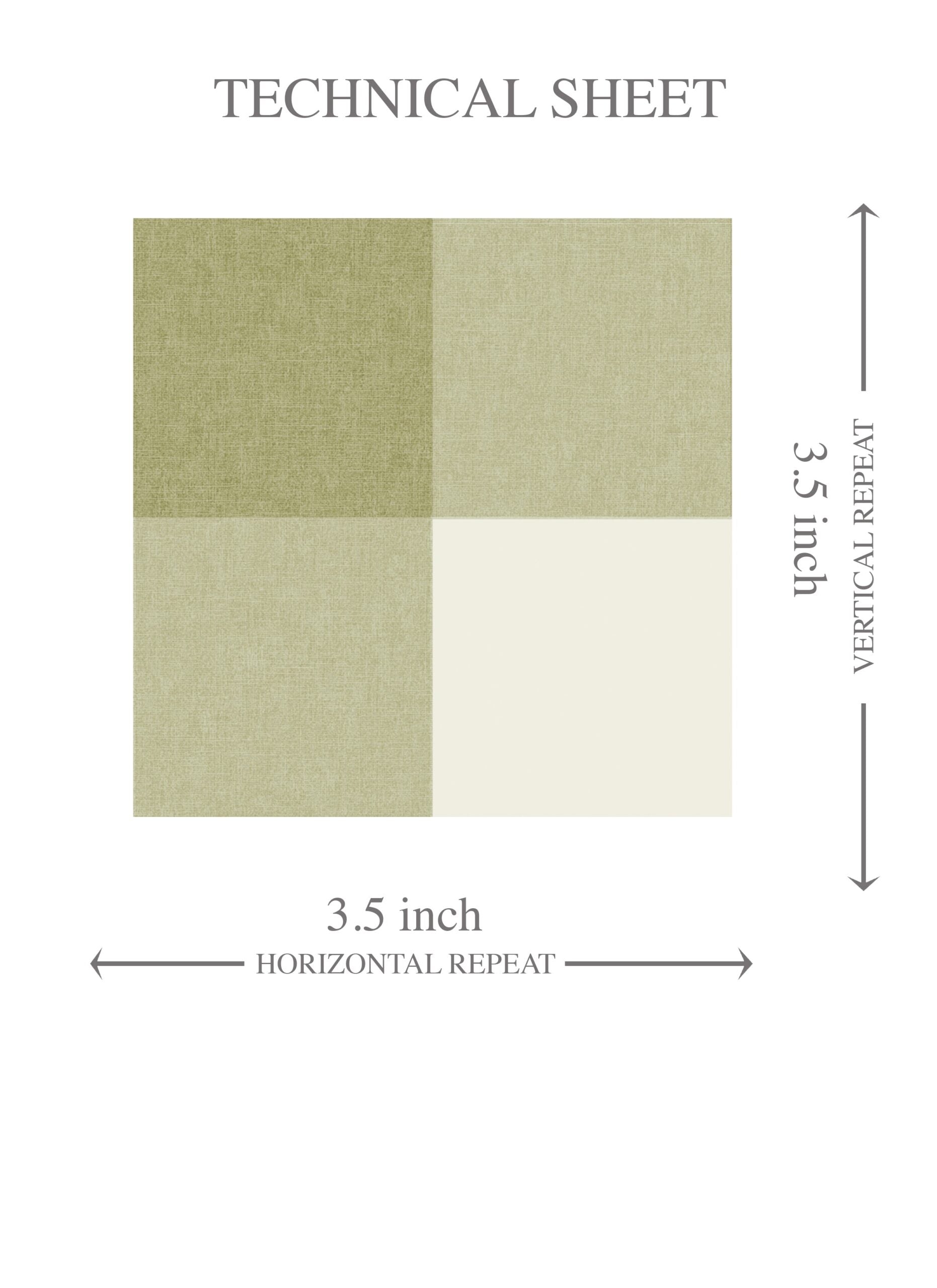 Geometric Gingham Checkered Kids Room Wallpaper (Olive Green)
