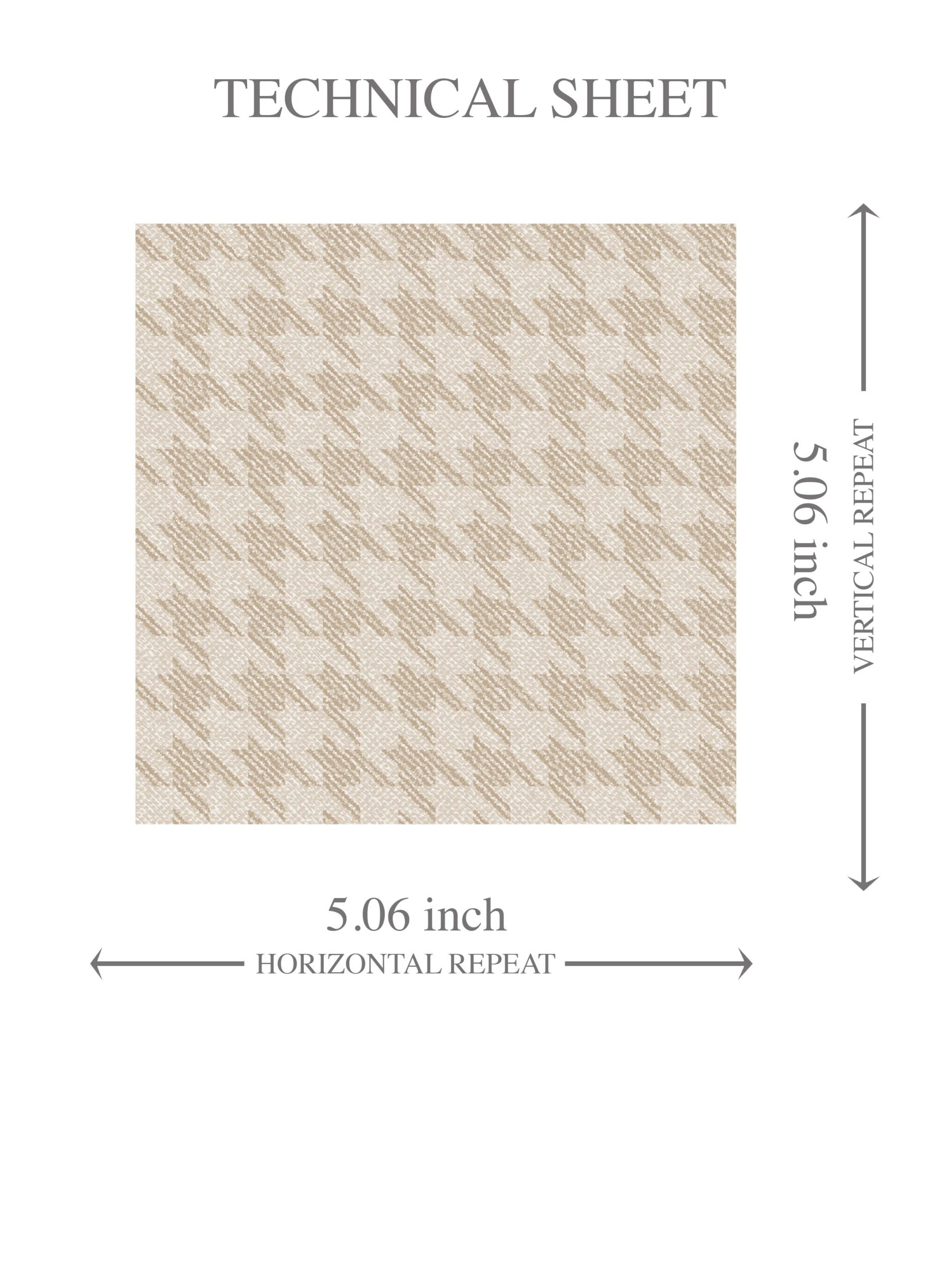 Neutral Plain/ Textured Houndstooth Kids Room Wallpaper Sample (Stone Beige/ Greige)
