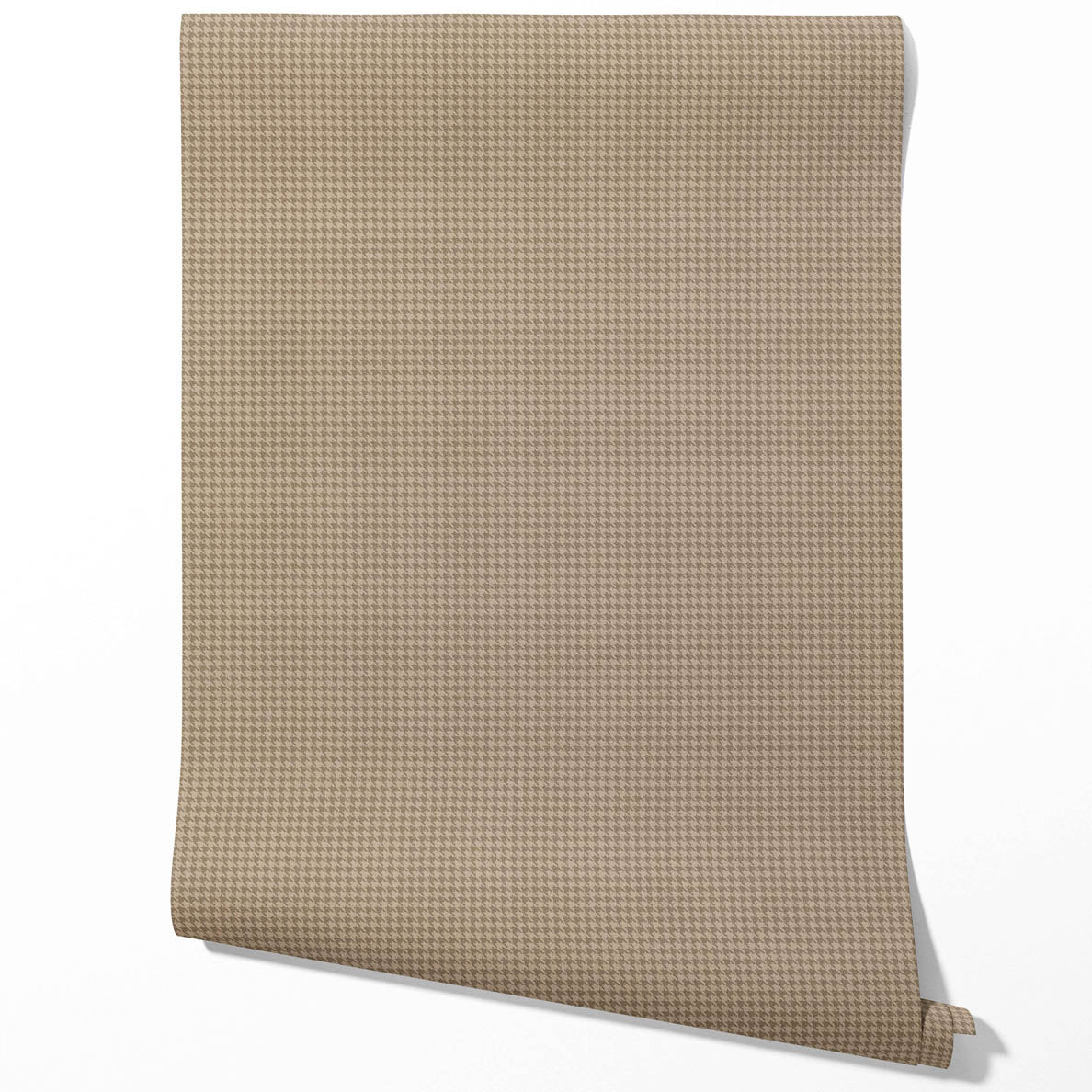 Neutral Plain/ Textured Houndstooth Bathroom Wallpaper Sample (Coffee Brown)