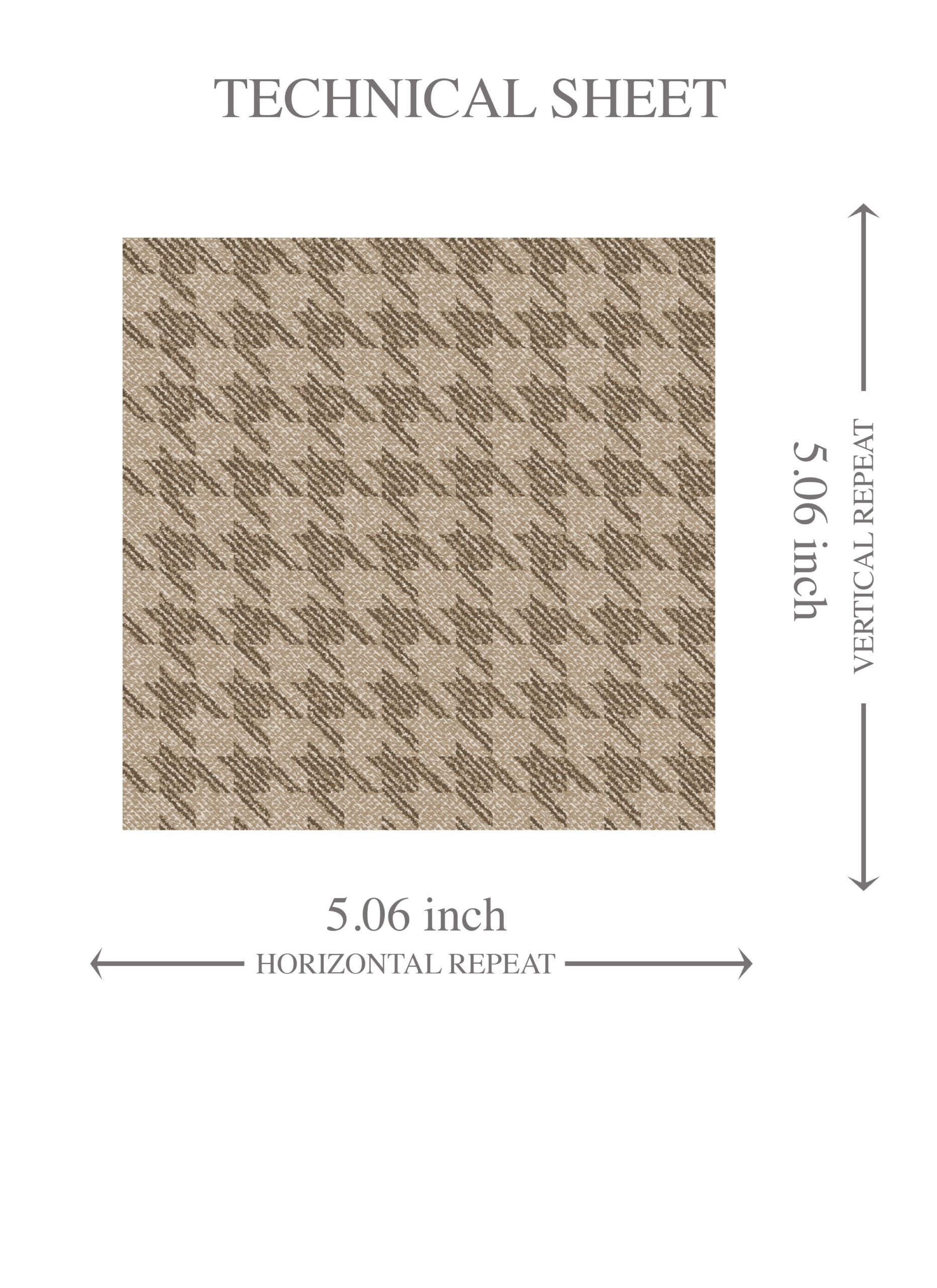 Neutral Plain/ Textured Houndstooth Kids Room Wallpaper Sample (Coffee Brown)