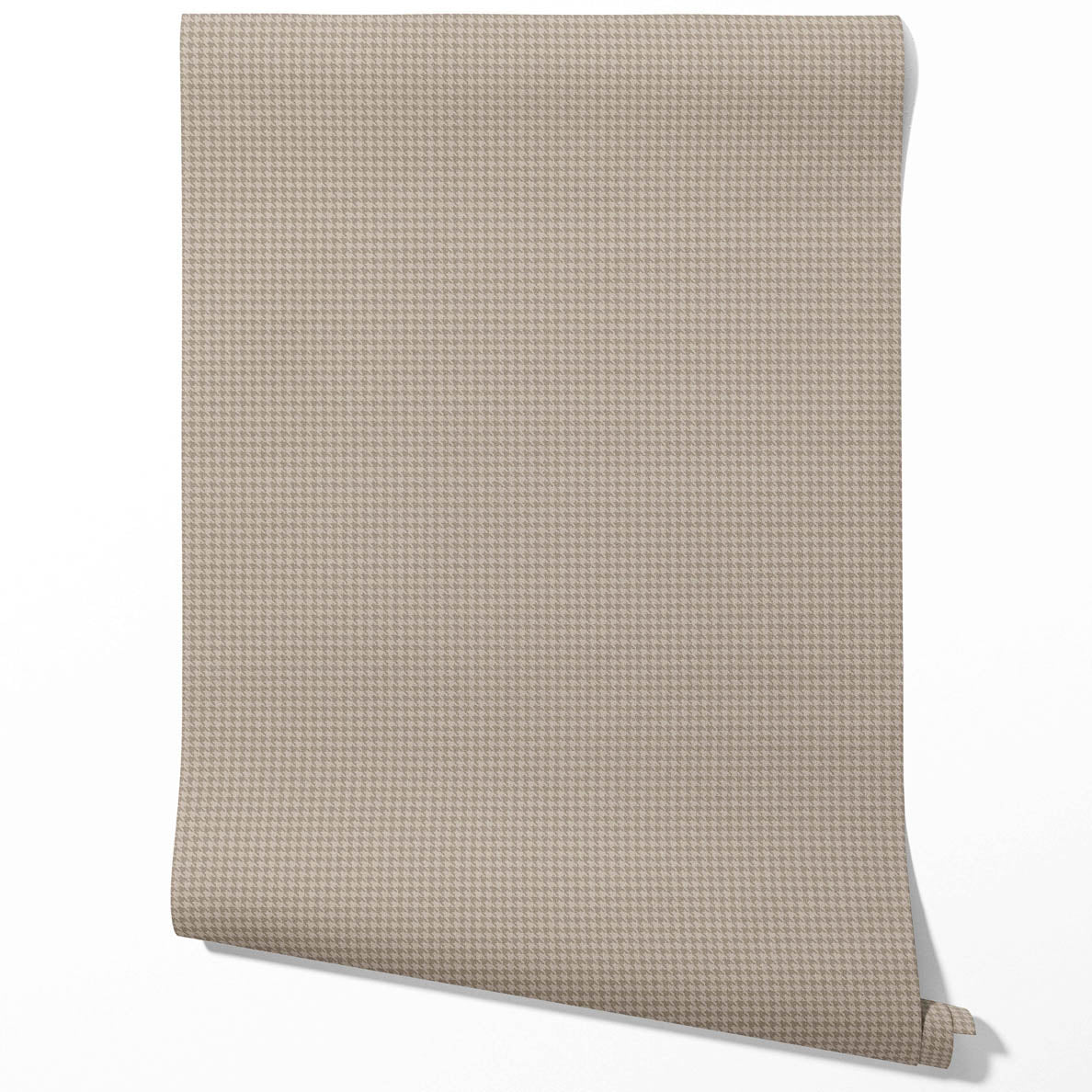 Neutral Plain/ Textured Houndstooth Bathroom Wallpaper Sample (Beige/ Warm Gray/ Taupe)