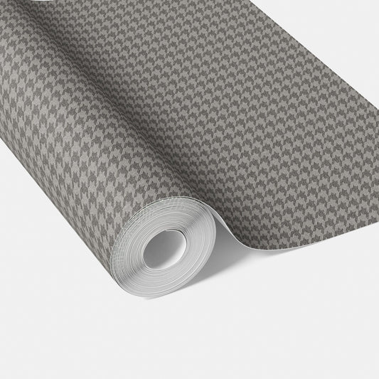 Neutral Plain/ Textured Houndstooth Traditional Wallpaper Sample (Gray/ Black)