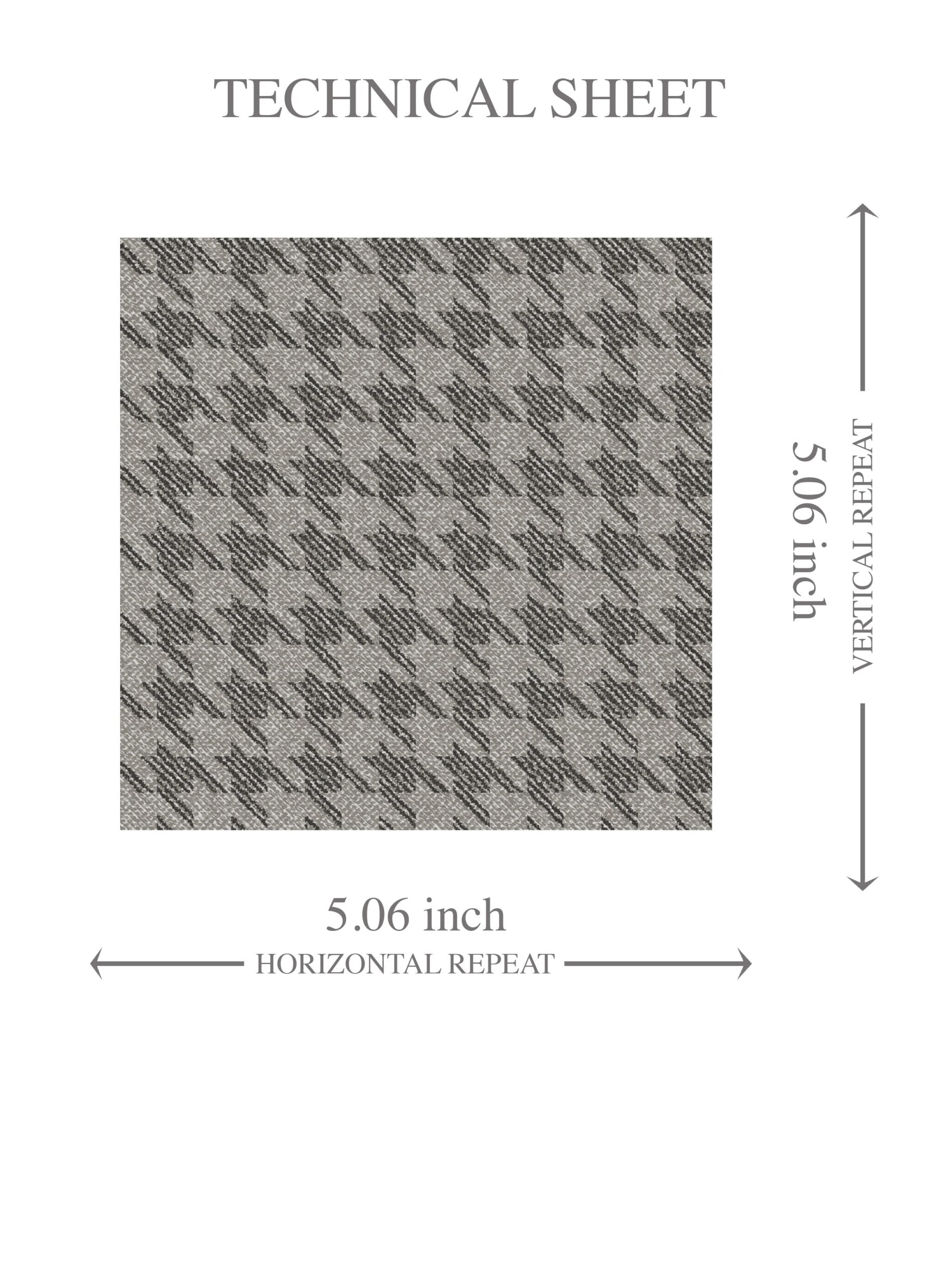 Neutral Plain/ Textured Houndstooth Kids Room Wallpaper Sample (Gray/ Black)