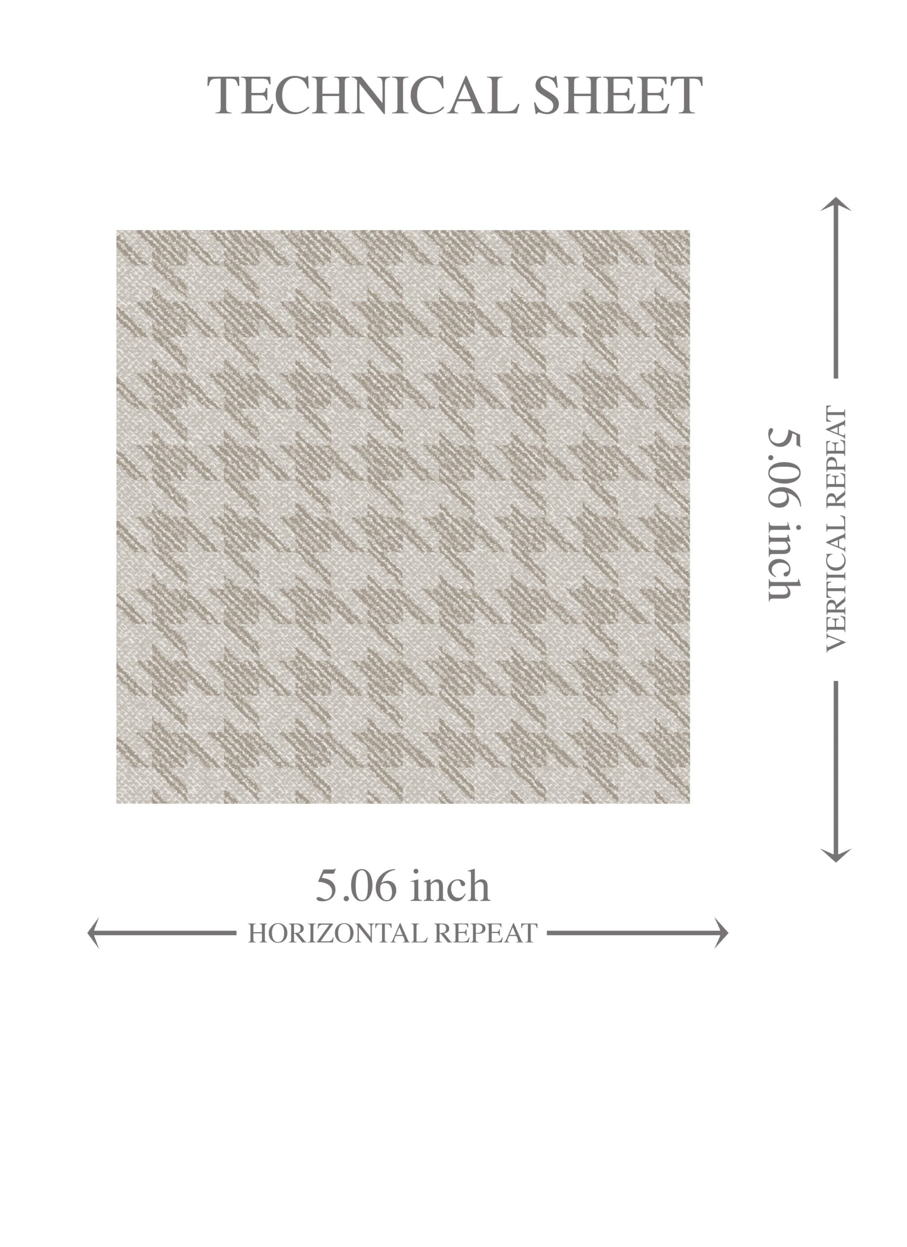 Neutral Plain/ Textured Houndstooth Kids Room Wallpaper Sample (Pale Gray/ Greige)