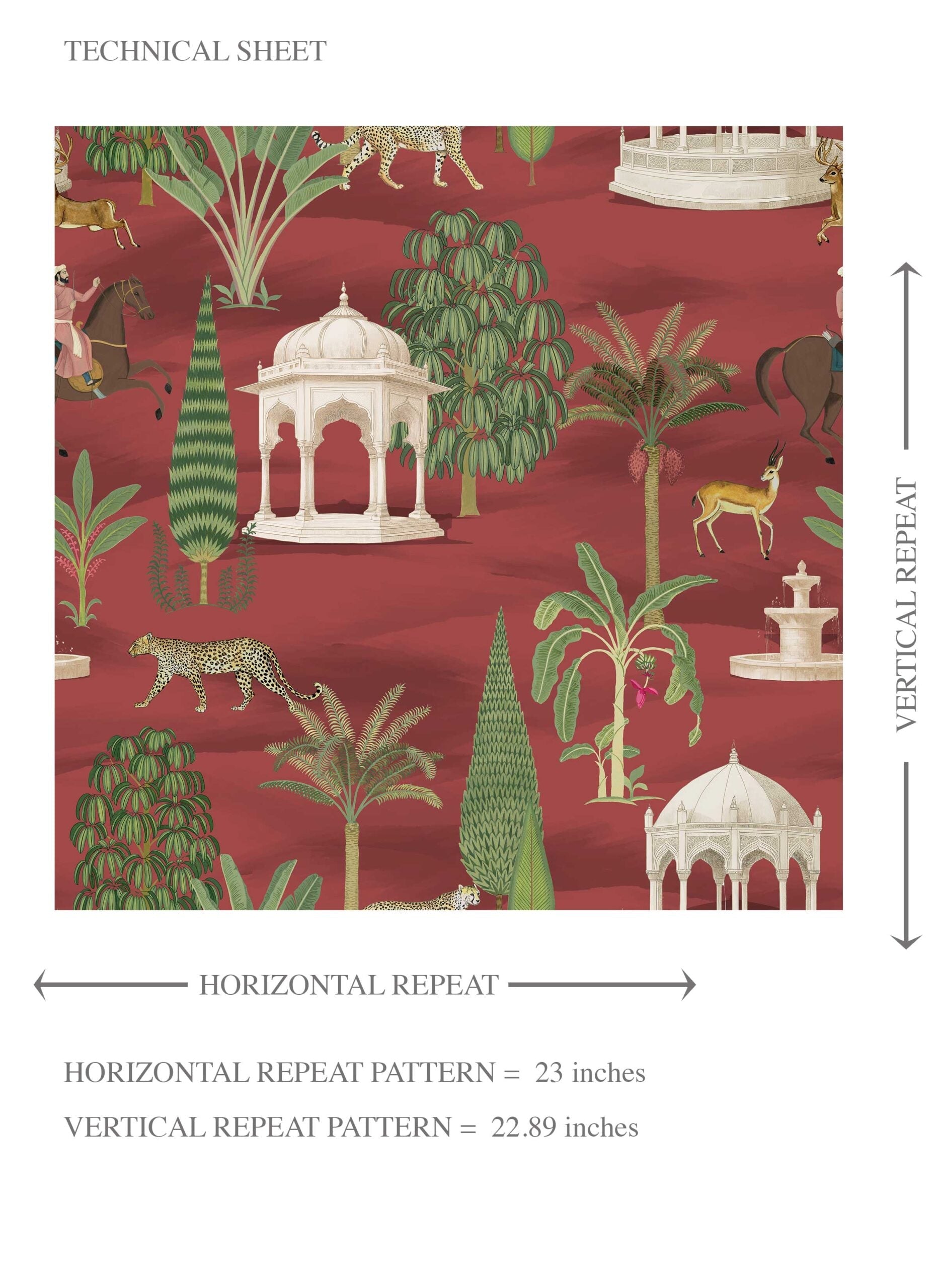 Vintage Heritage/ Ethnic Chinoiserie Kids Room Wallpaper (Red/ Green/ White/ Brown)
