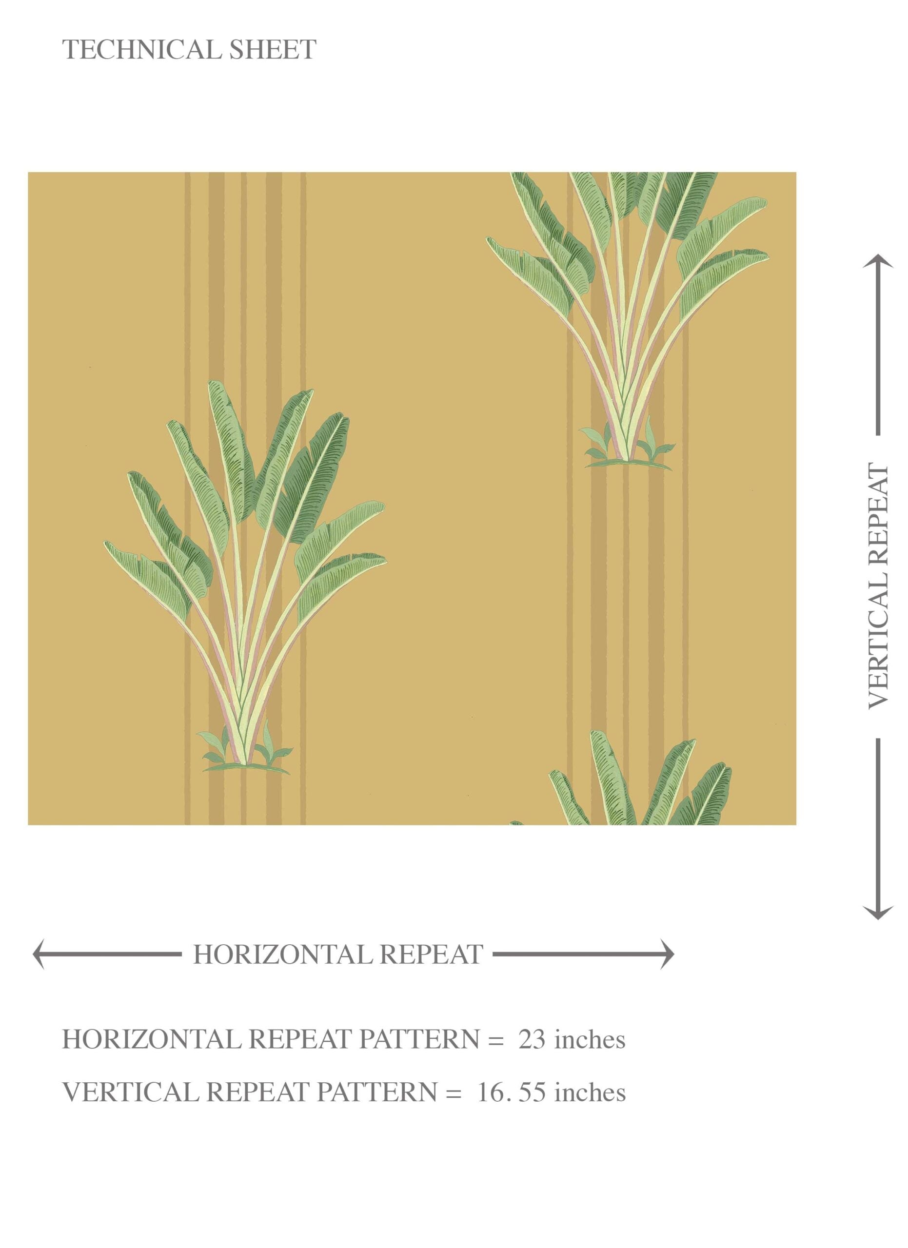 Botanical/ Floral Block Print Kids Room Wallpaper (Yellow/ Green)