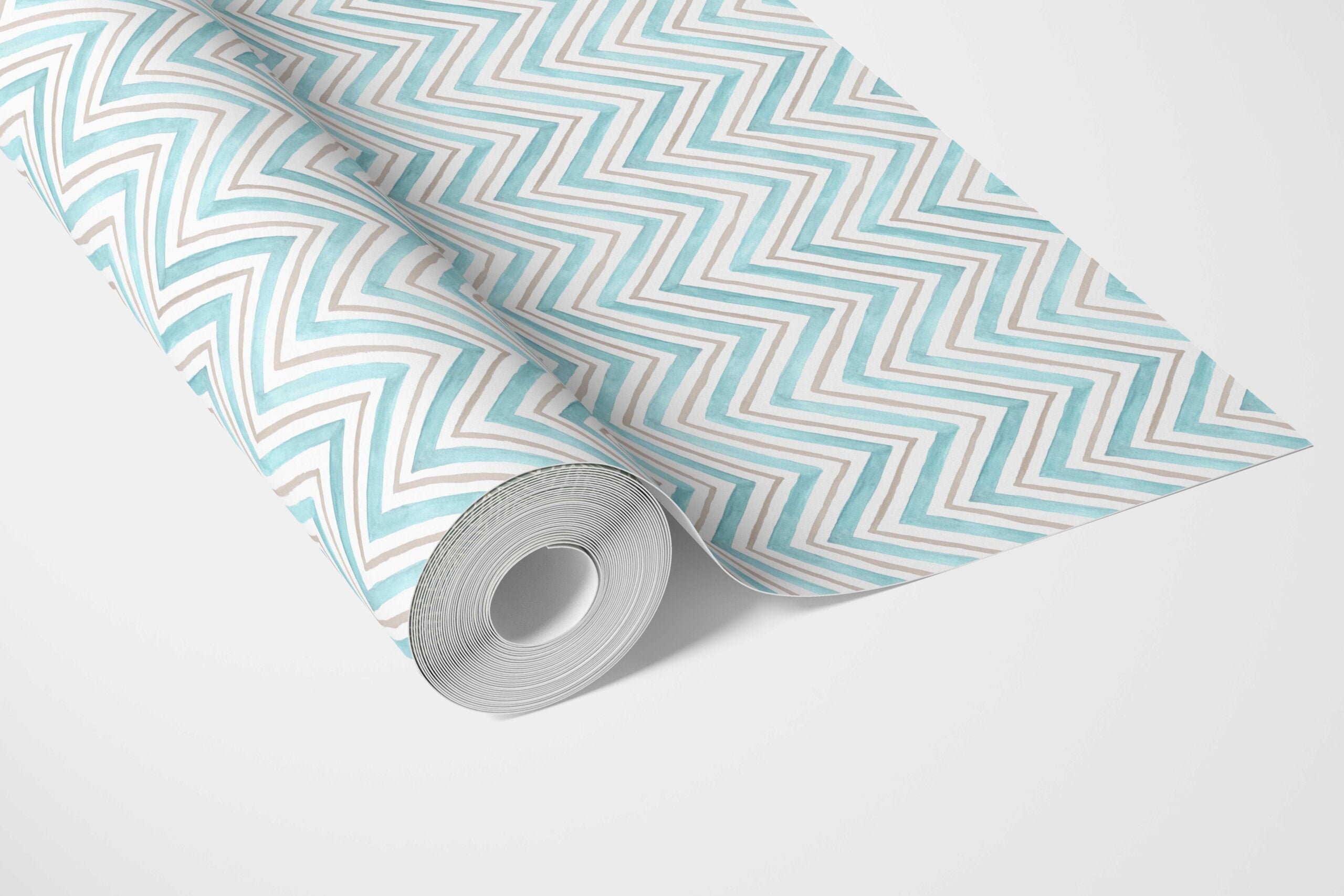 Geometric Zigzag/ Chevron Kitchen Wallpaper Sample (Blue)