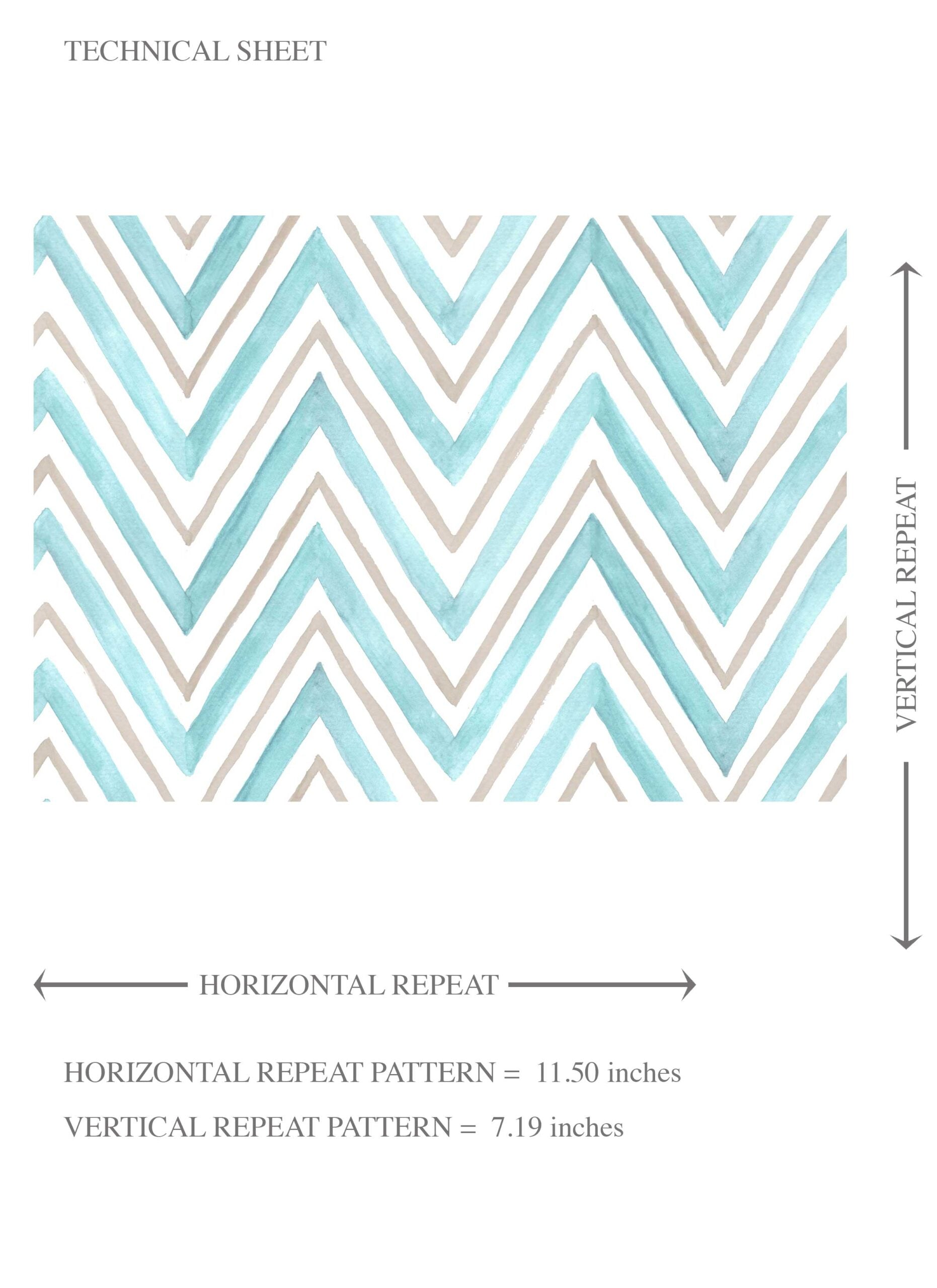 Geometric Zigzag/ Chevron Kids Room Wallpaper Sample (Blue)