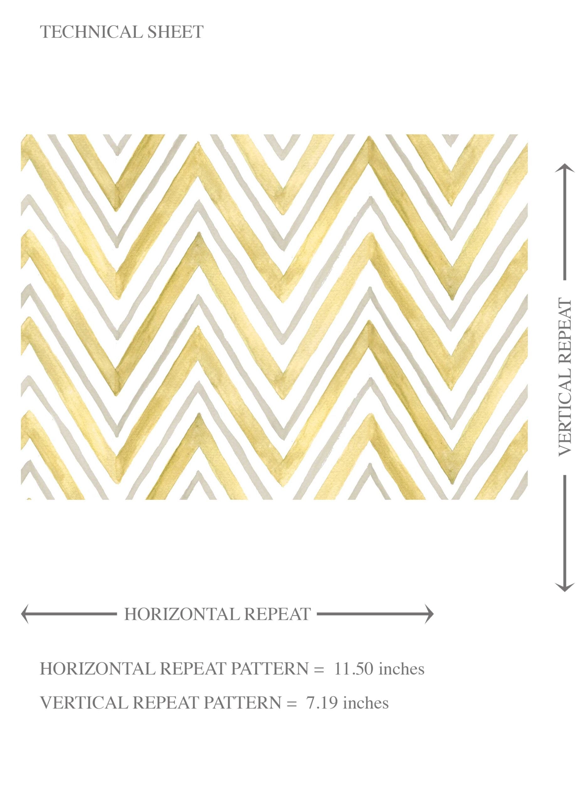 Geometric Zigzag/ Chevron Kids Room Wallpaper Sample (Yellow)