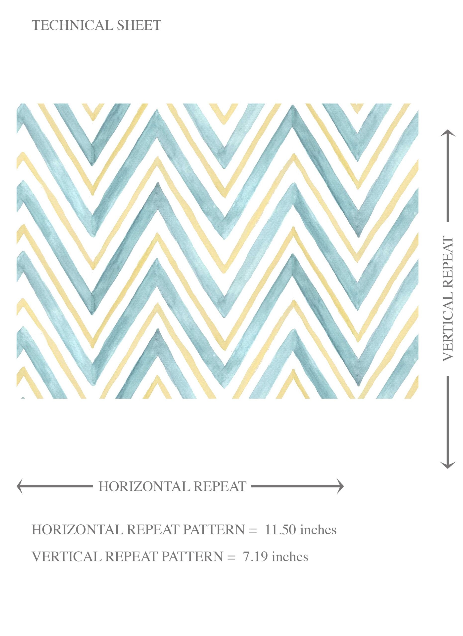 Geometric Zigzag/ Chevron Kids Room Wallpaper (Blue/ Yellow)