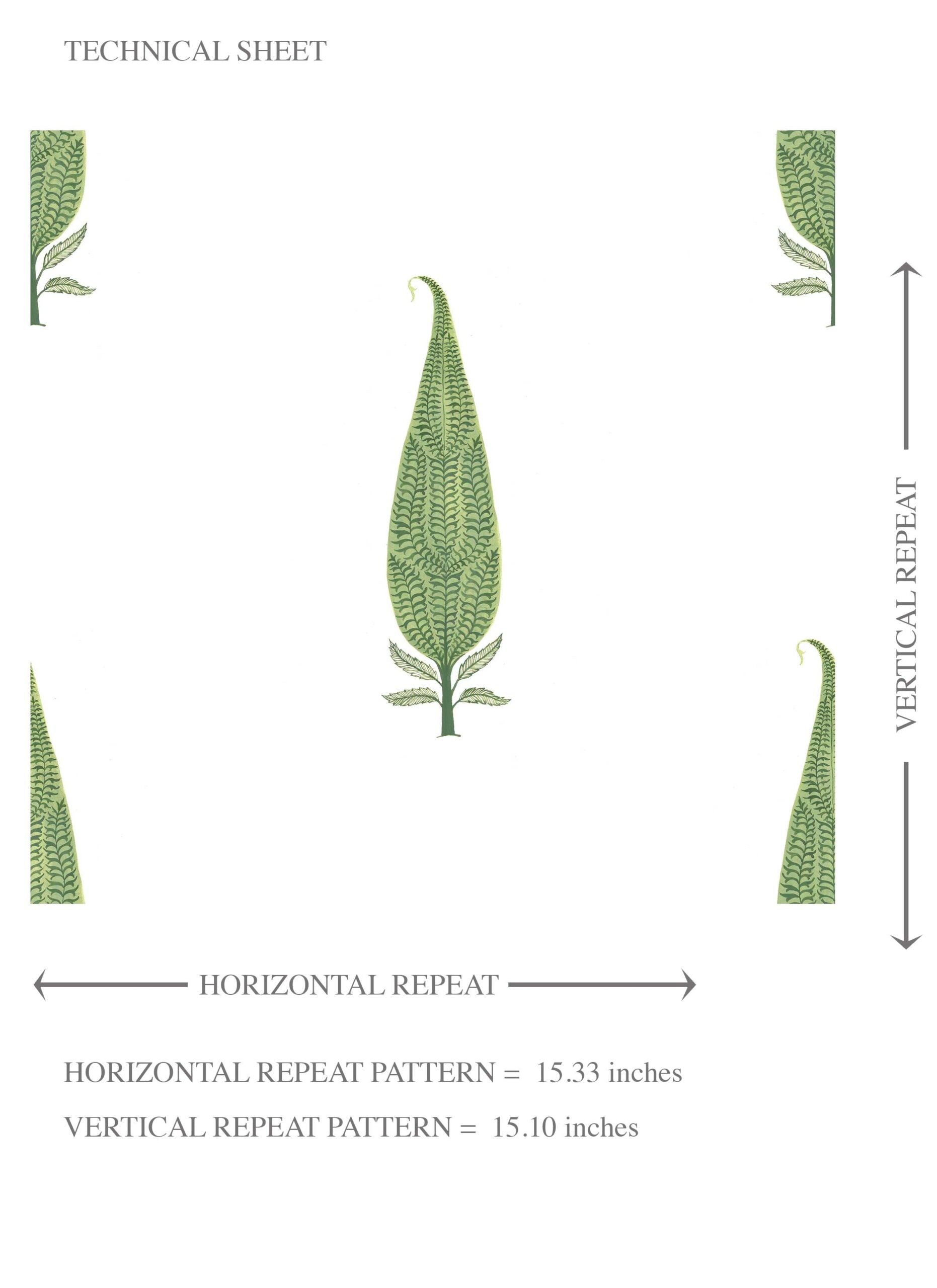Modern Botanical Floral Block Print Kids Room Wallpaper (Green/ White)