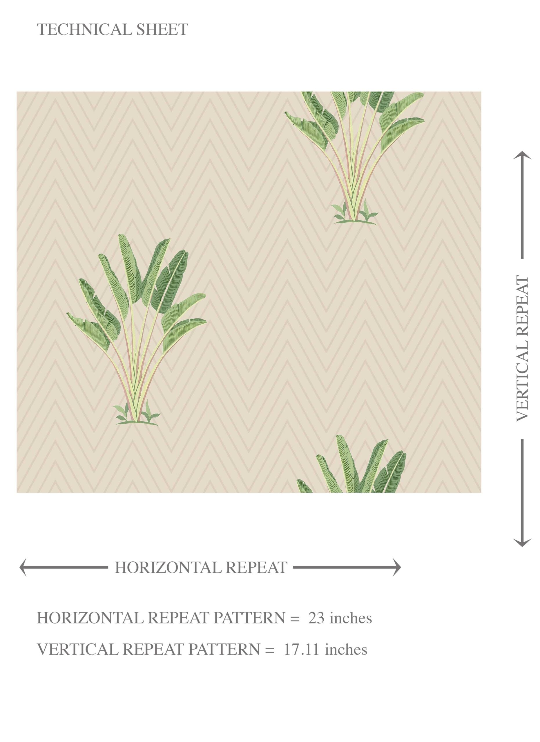 Botanical/ Floral Block Print Kids Room Wallpaper (Beige/ Greige/ Green)